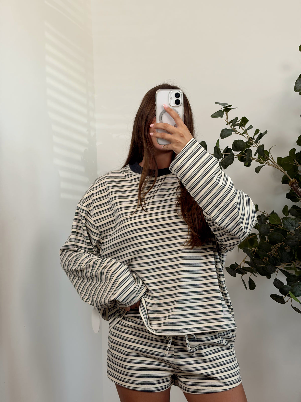 Warm Grey Stripe Set