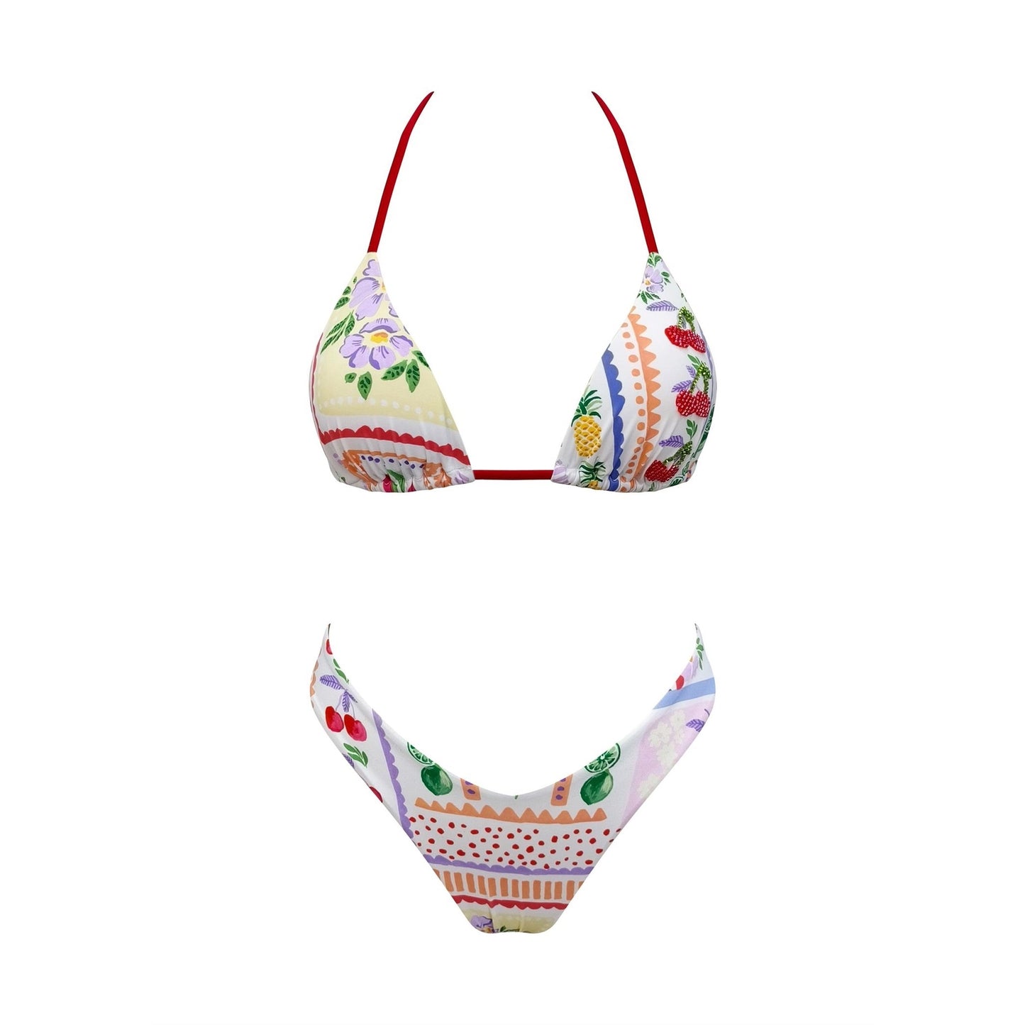 Cherry Beaded Reversible Bikini