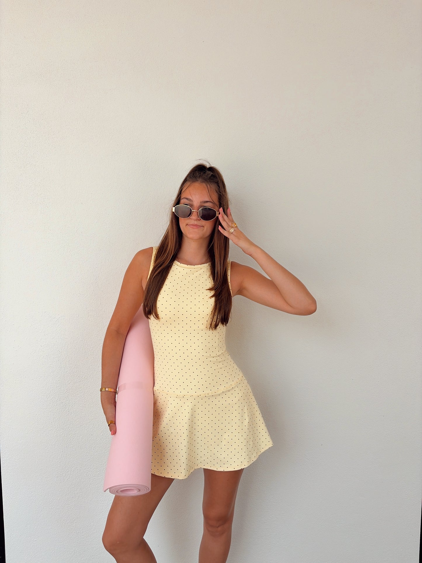 Honeycomb Dots Romper Dress
