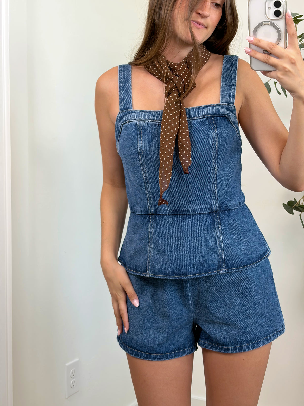 Fall Day Denim Romper