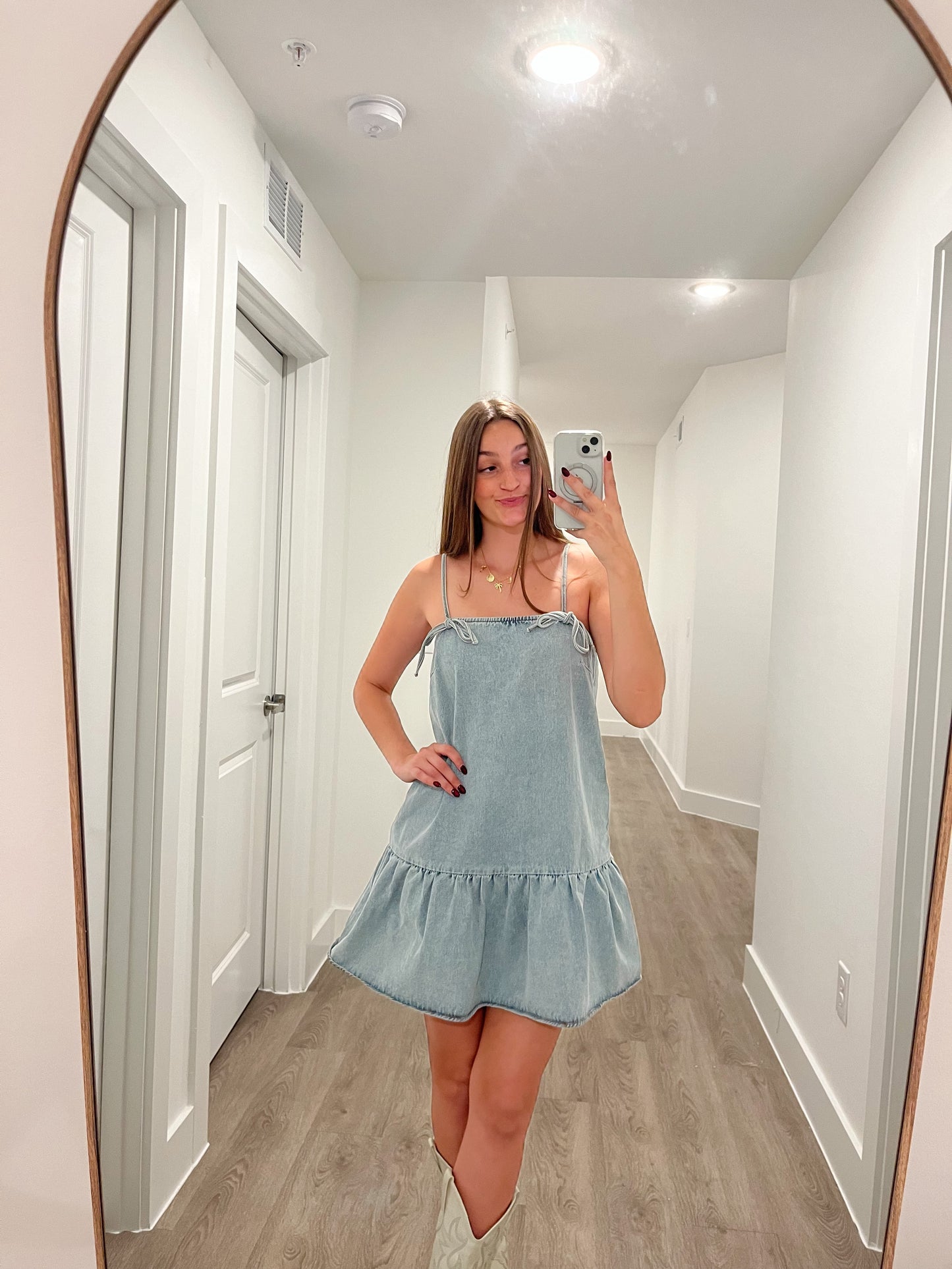 Tiered Denim Dress