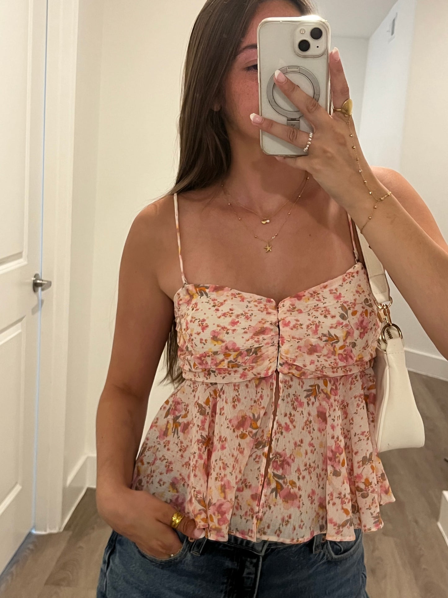 Floral Removable Strap Top