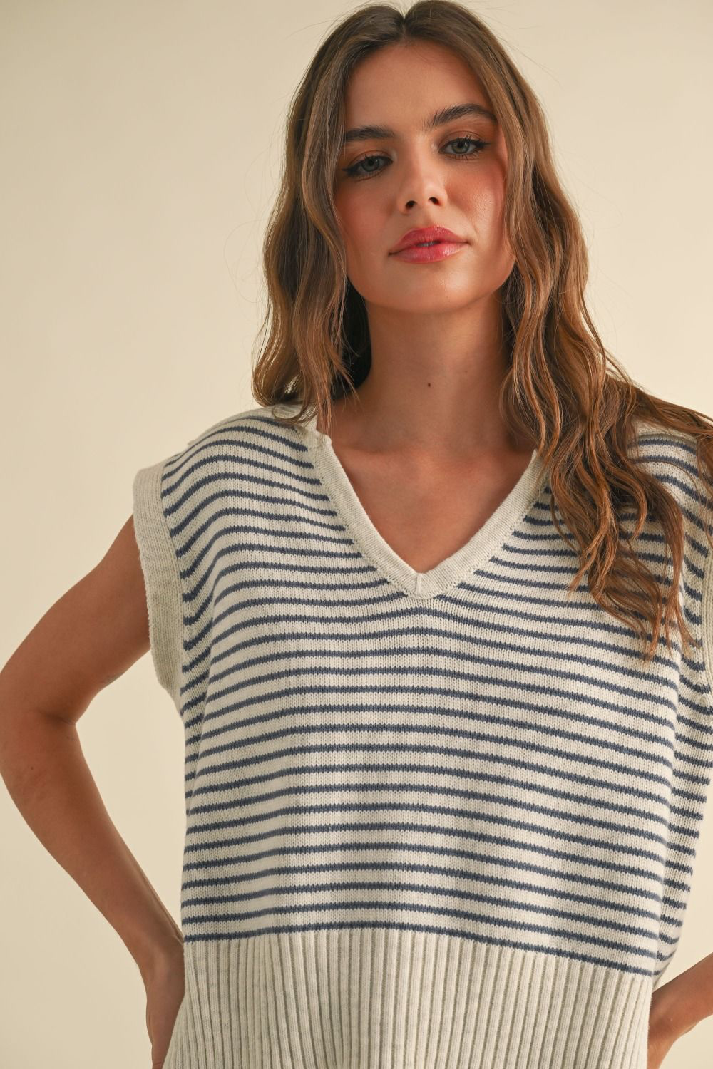 Blue Stripe Knit Top RESTOCK