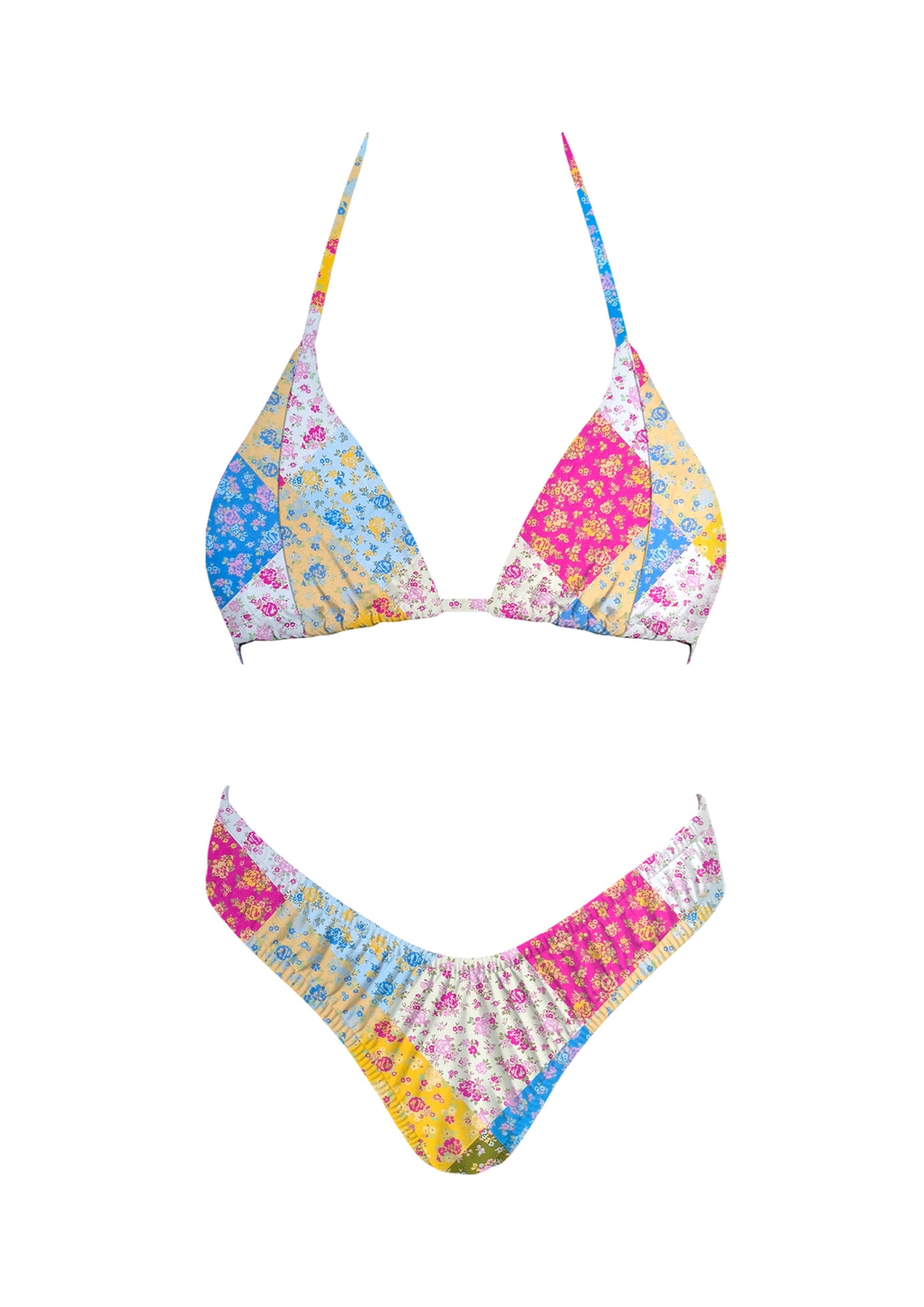 Colorful Patchwork Bikini Set