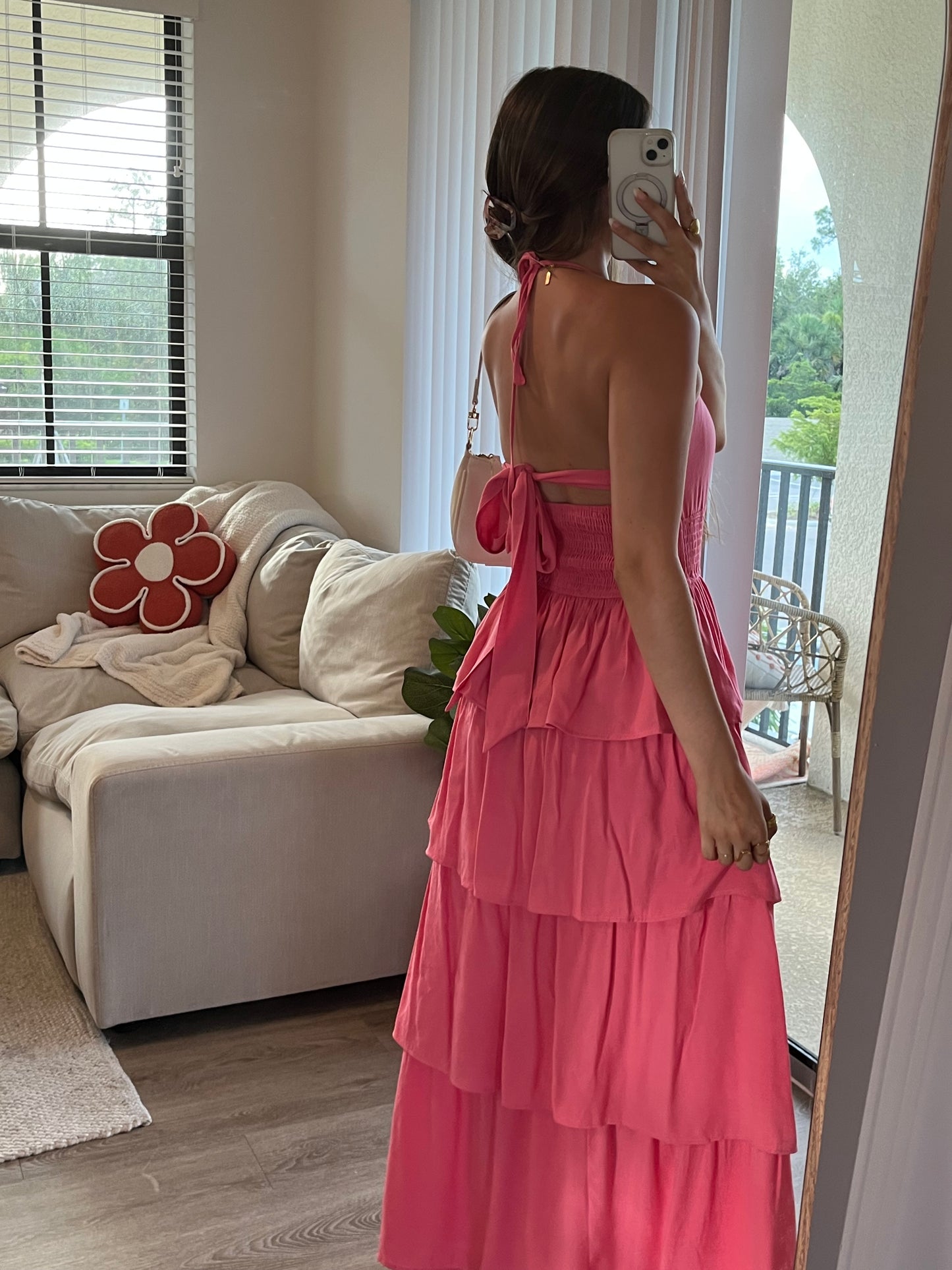 Pink Skies Ruffle Maxi Dress