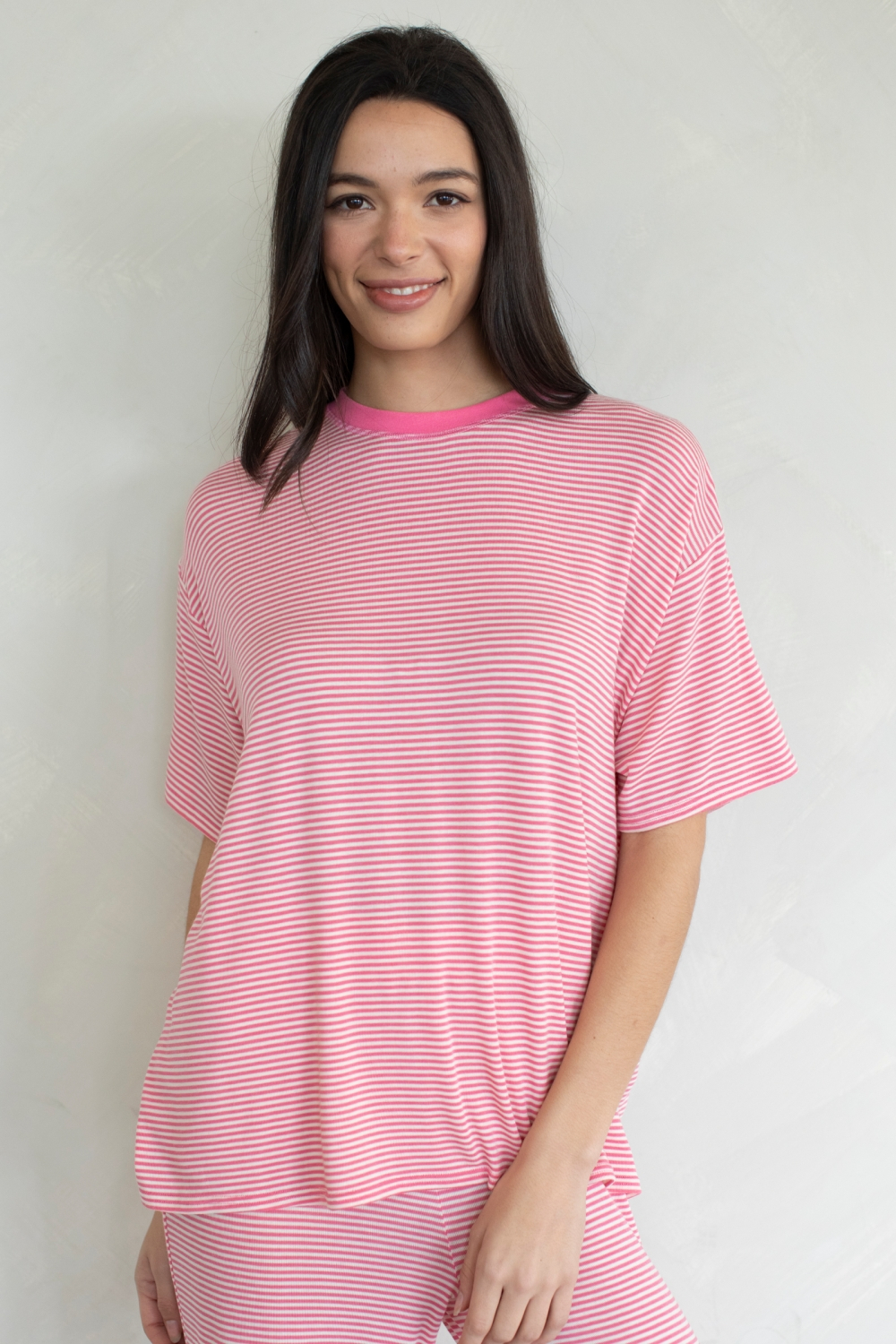 Pink Stripe Tee Set