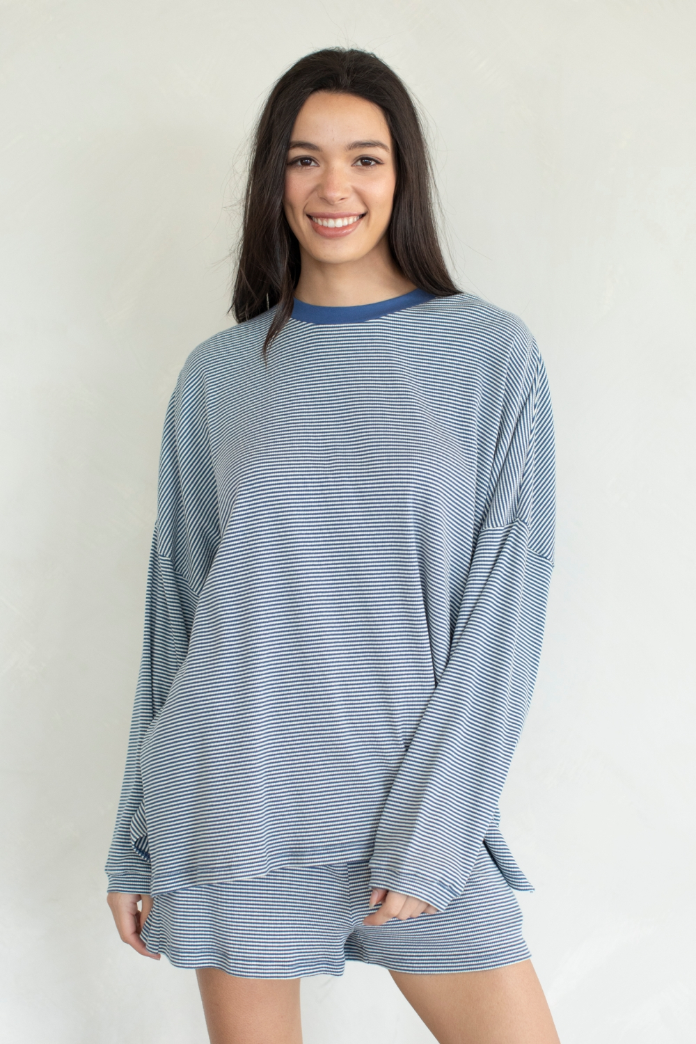 Blue Stripe Long Sleeve Set