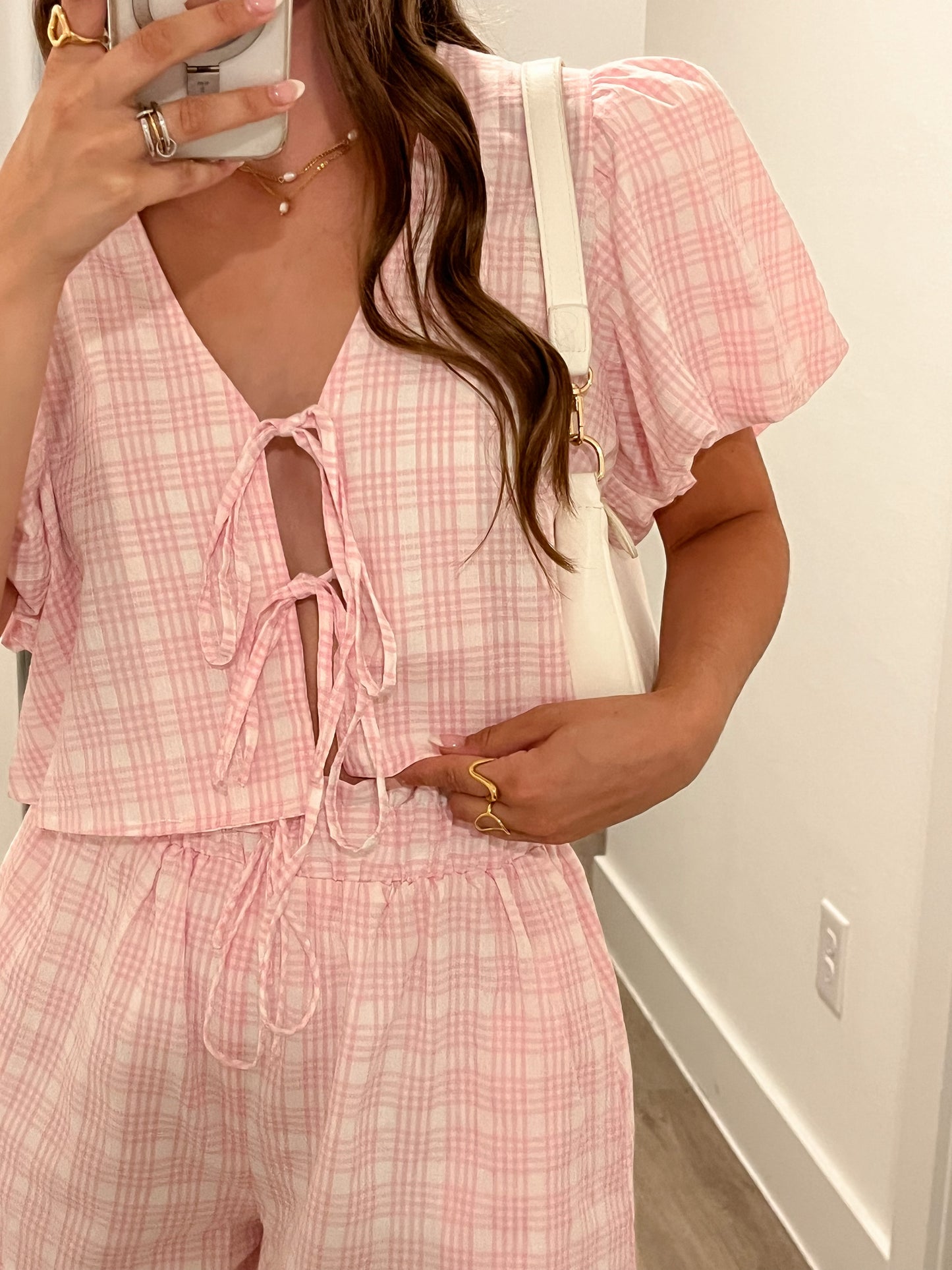 Pink Summer Gingham Set
