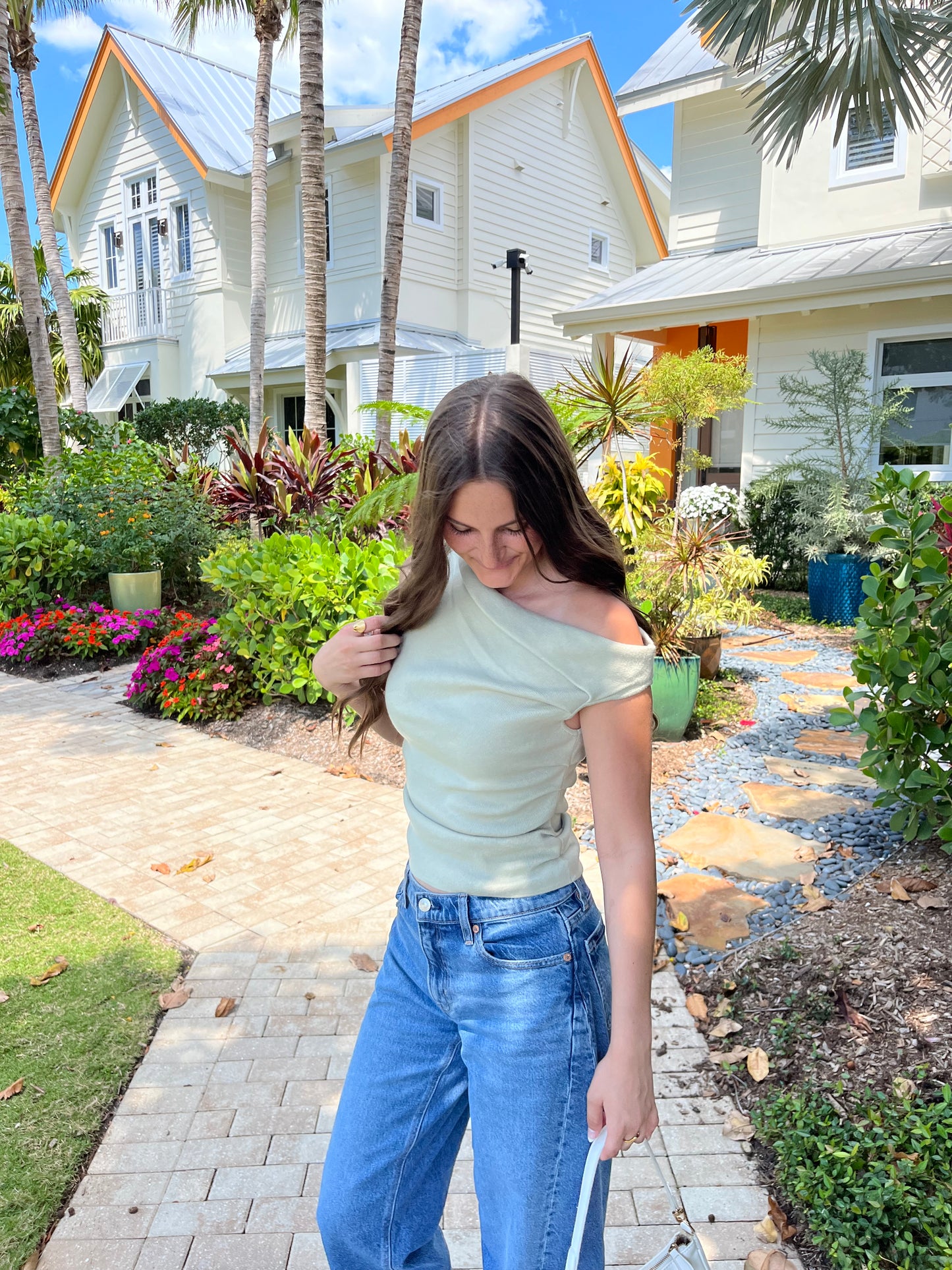 Palm Breeze Asymmetrical Top
