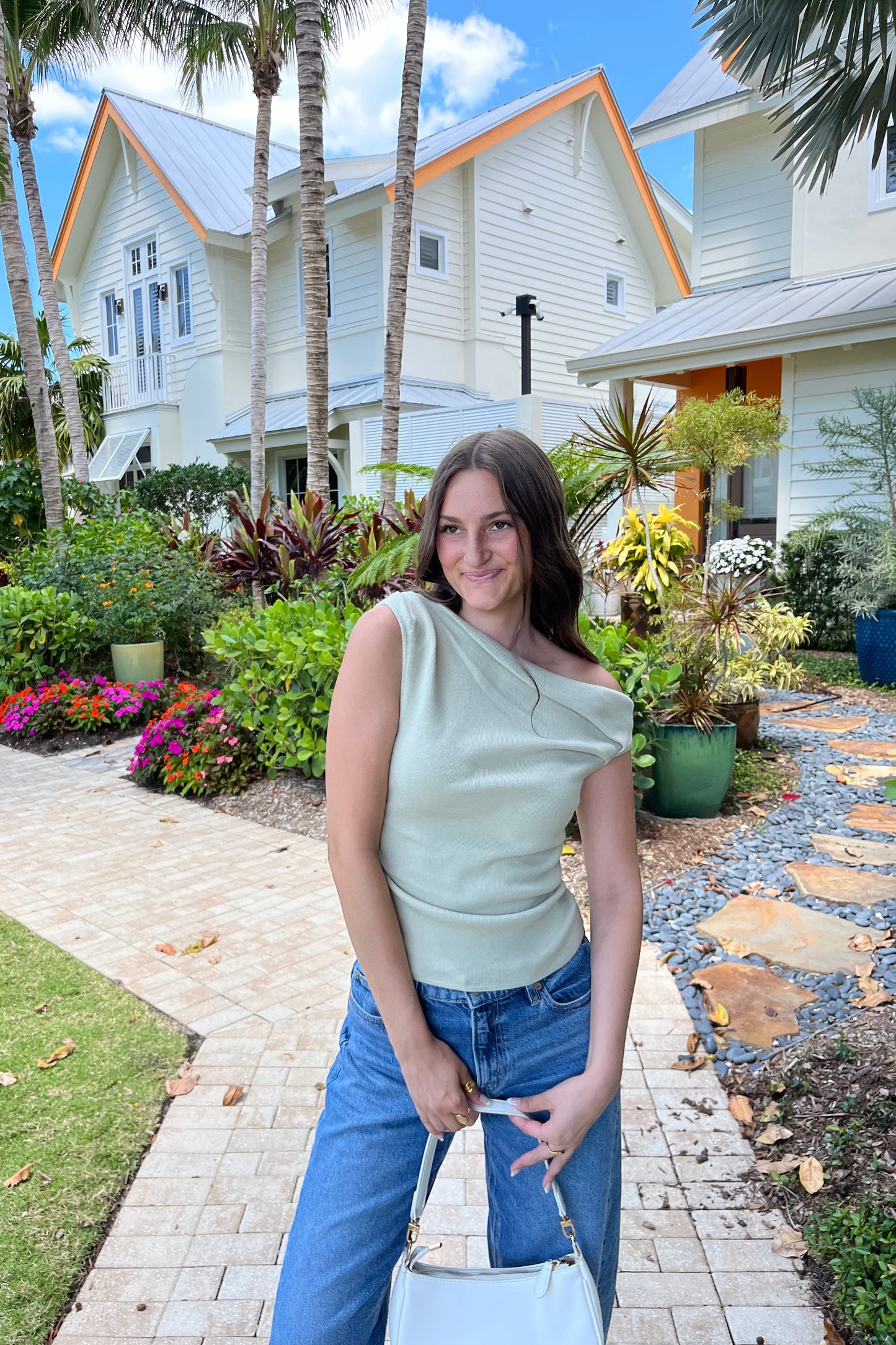 Palm Breeze Asymmetrical Top