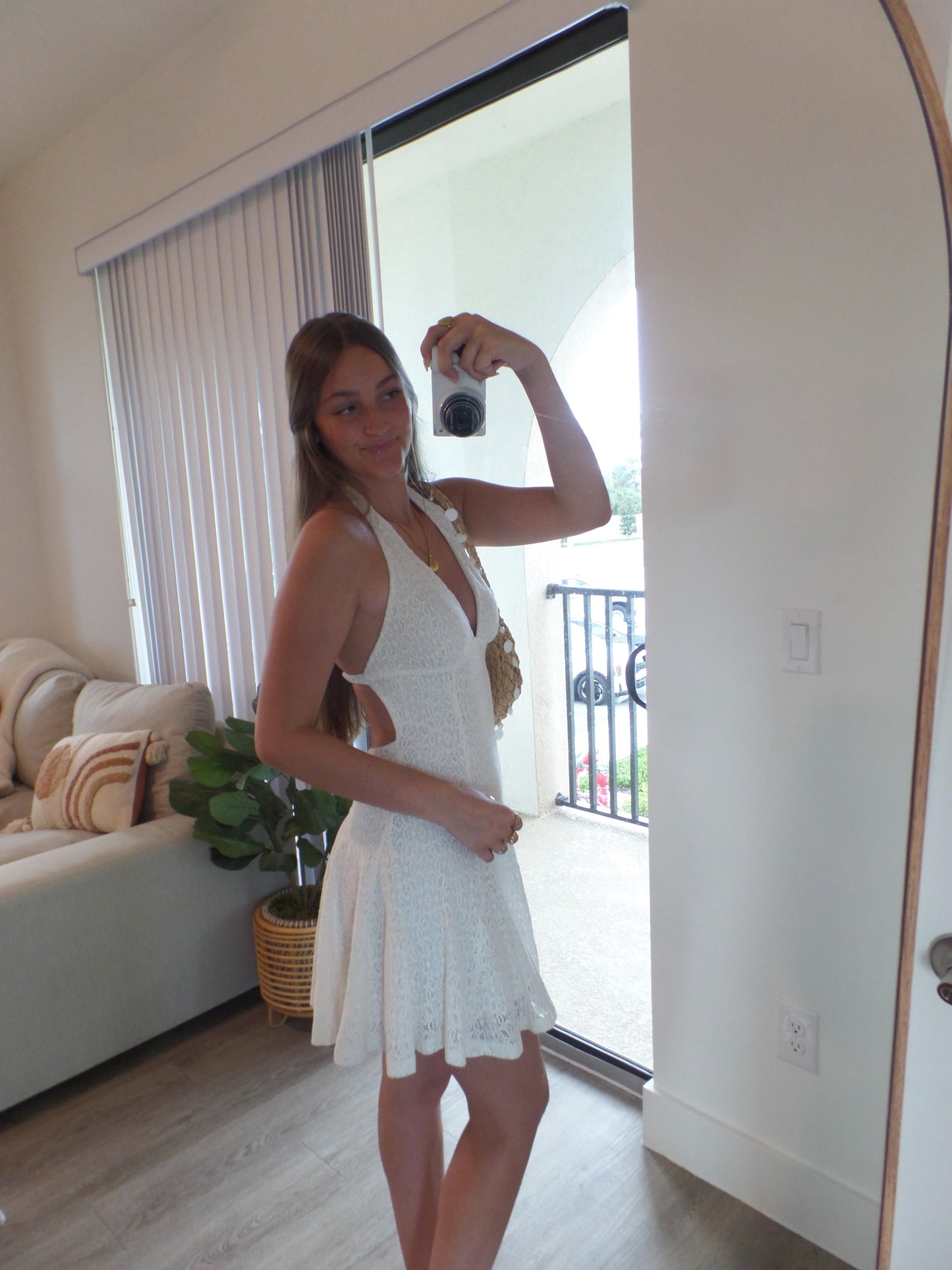 Sunkissed Lace Halter Dress