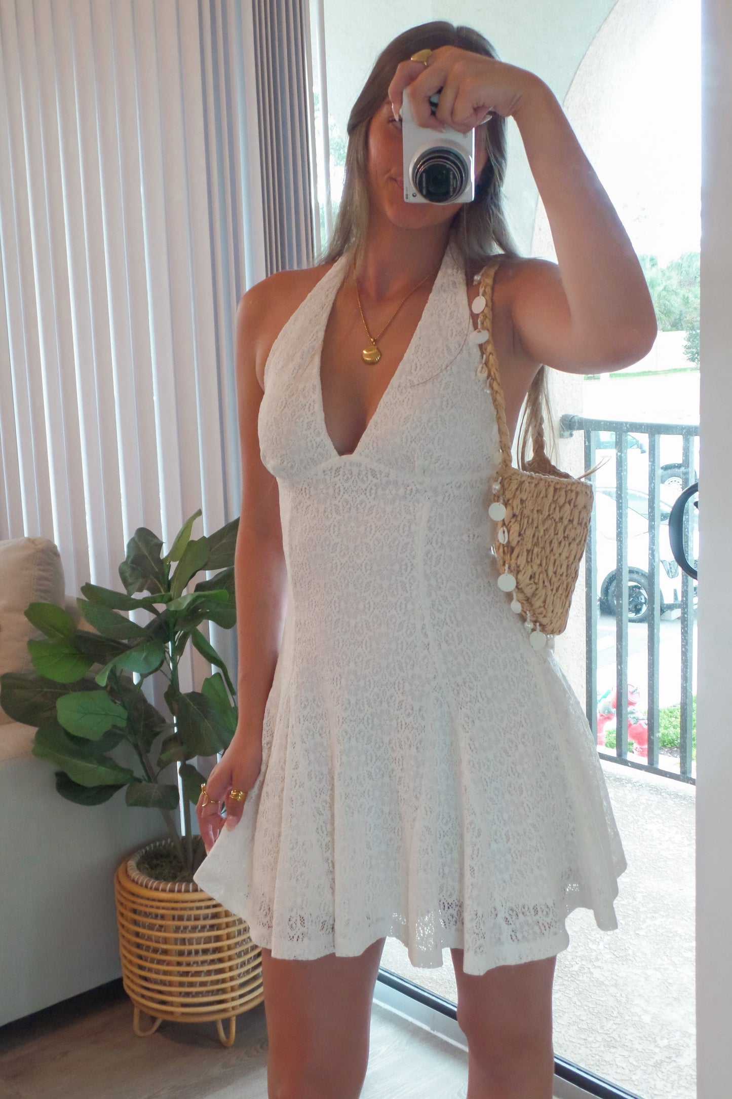Sunkissed Lace Halter Dress
