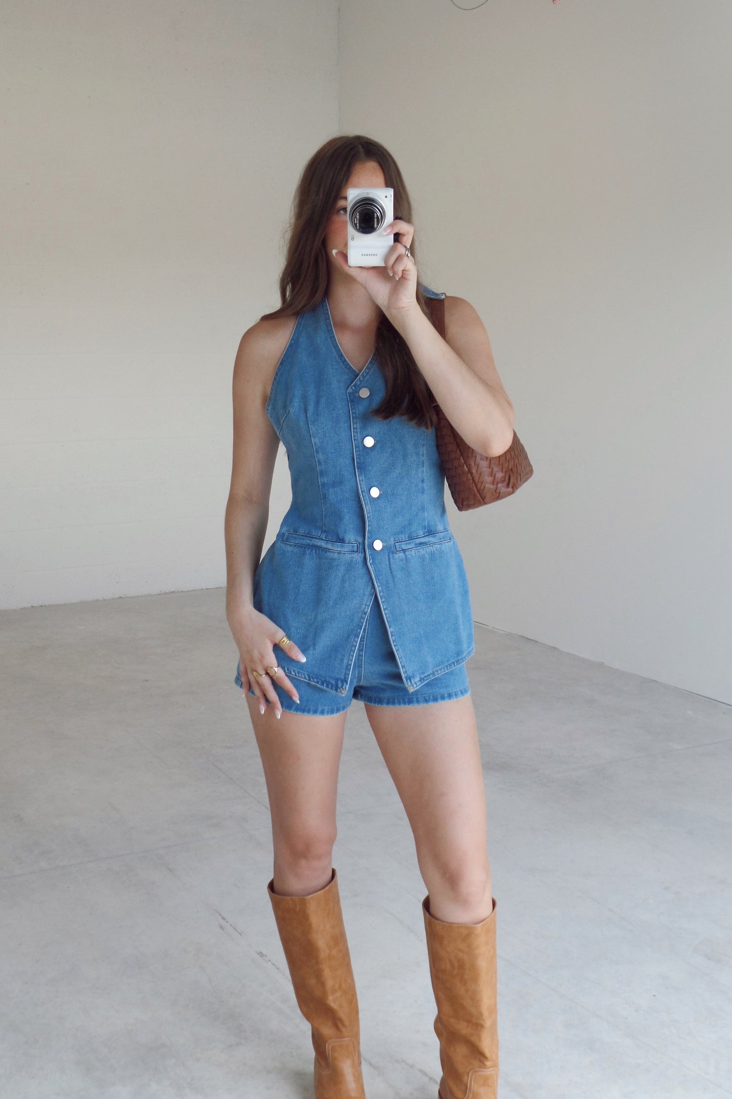 Cider Days Denim Romper