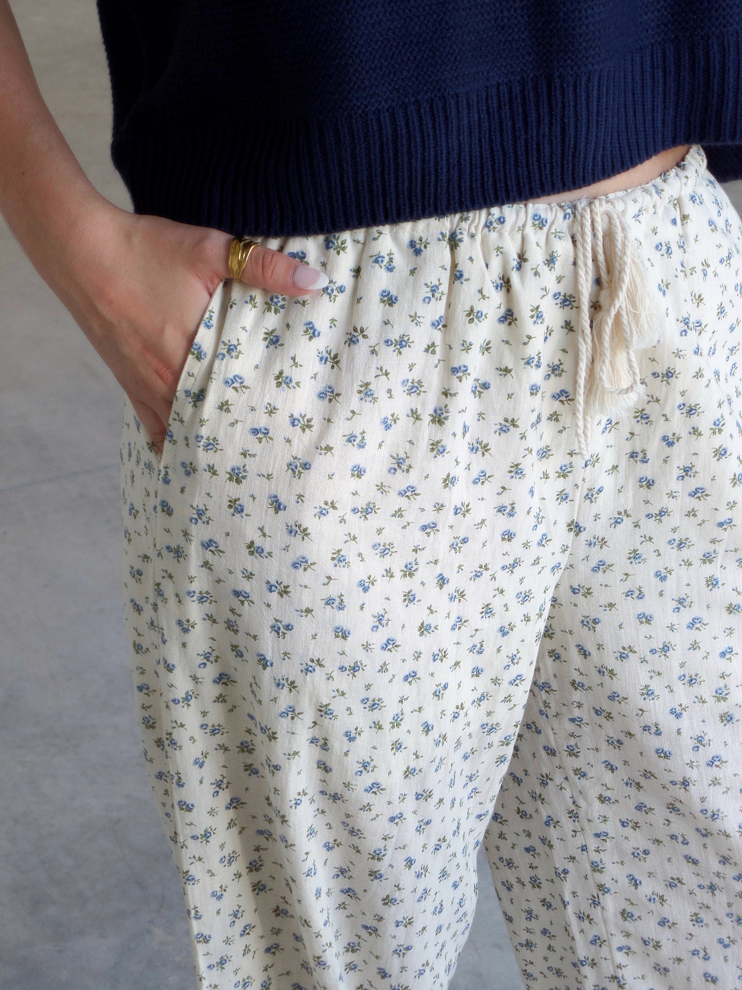 Autumn Bloom Linen Pant
