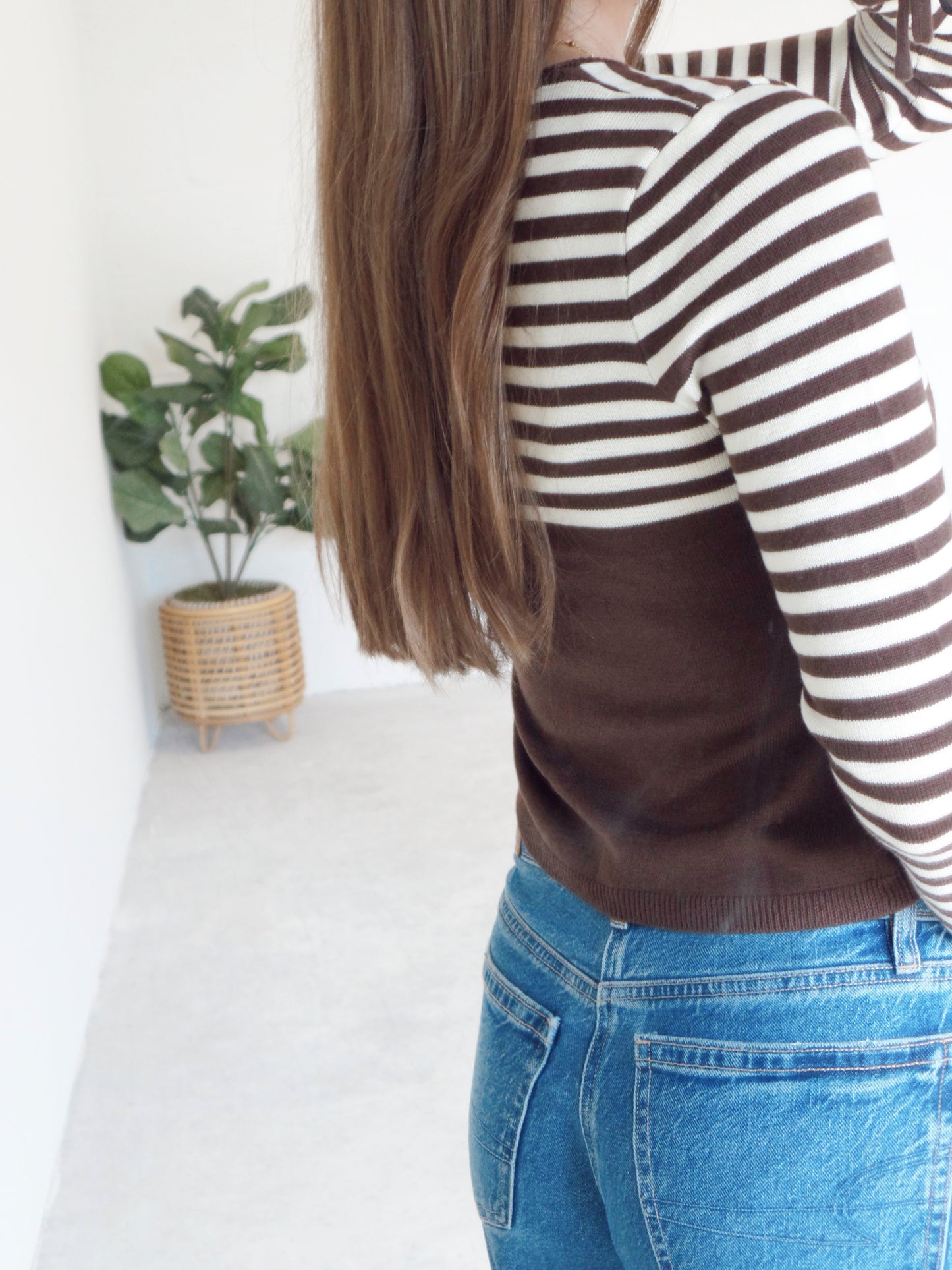 Hazelnut Stripe Knit Top