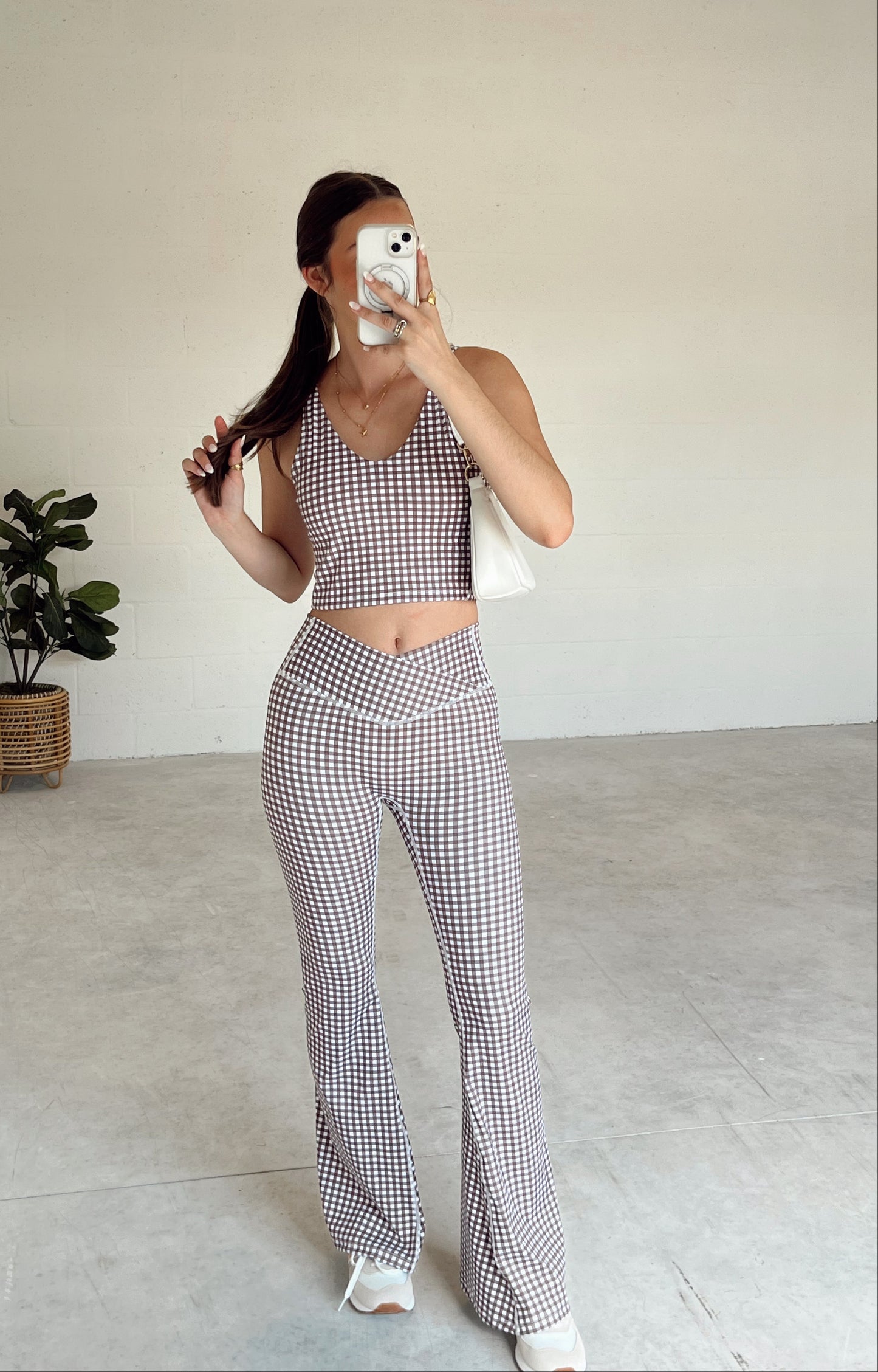 Brown Sugar Gingham Athletic Set