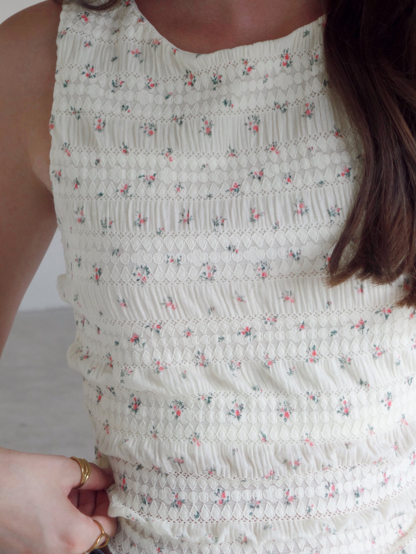 Falling Petals Asymmetrical Top