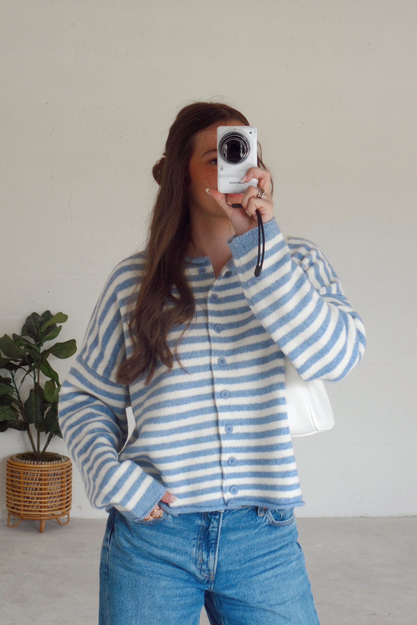 Falling For Blue Stripe Cardigan