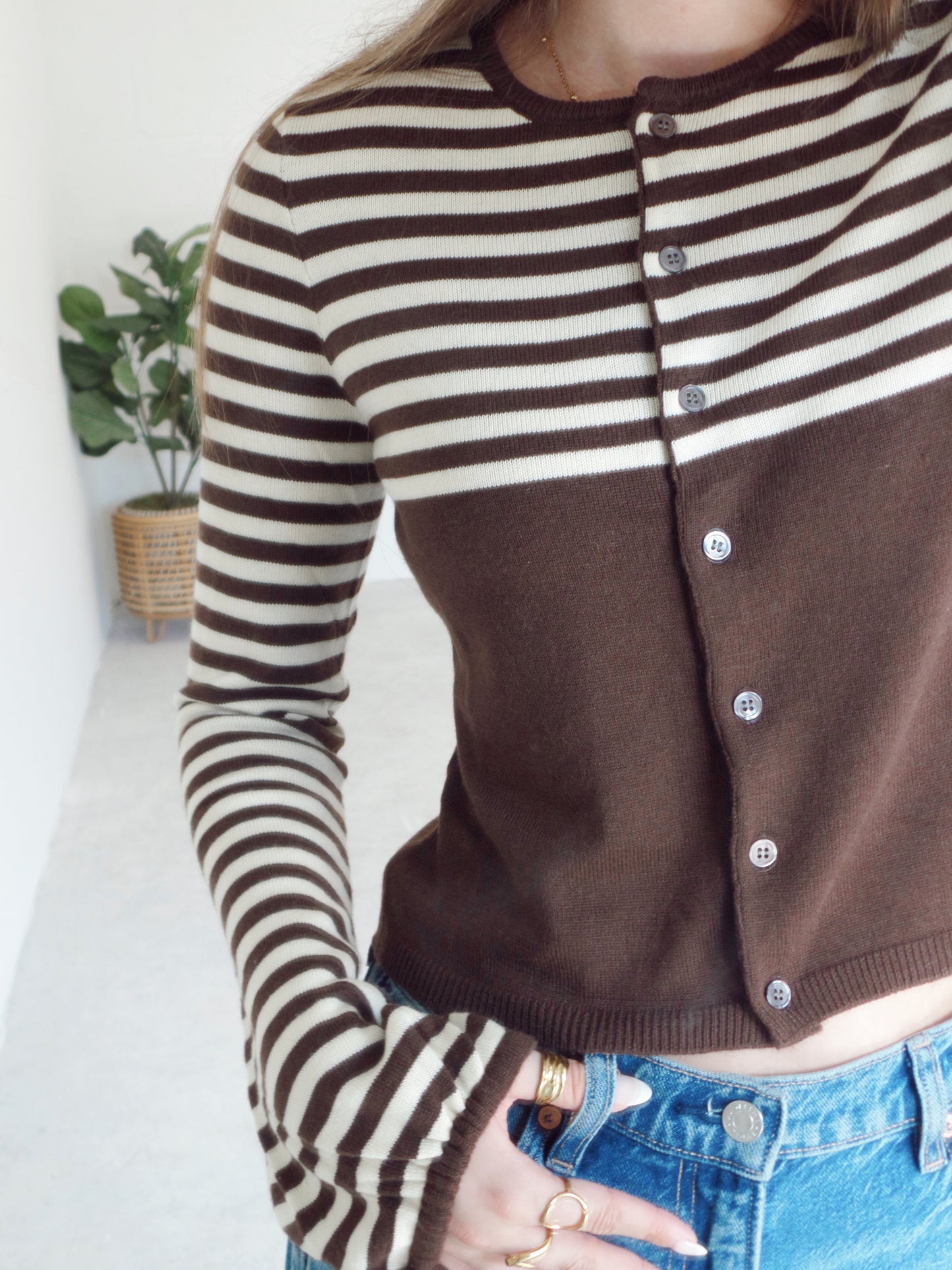 Hazelnut Stripe Knit Top