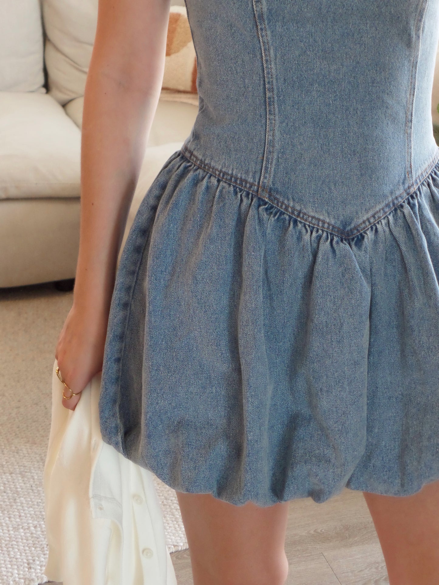 August Blues Denim Bubble Dress