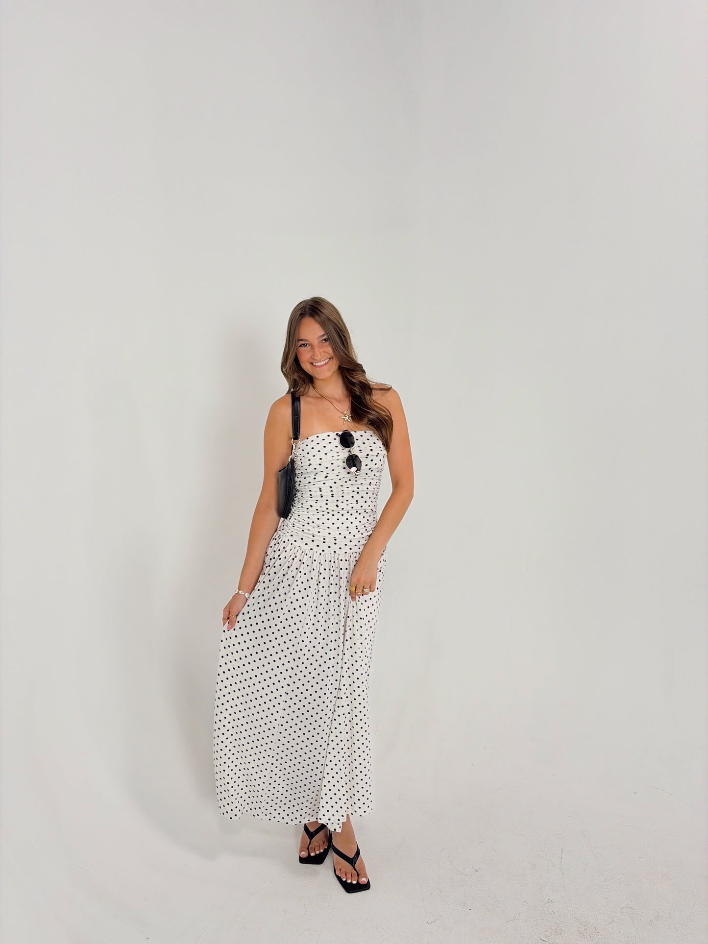 Polka dot soft maxi dress