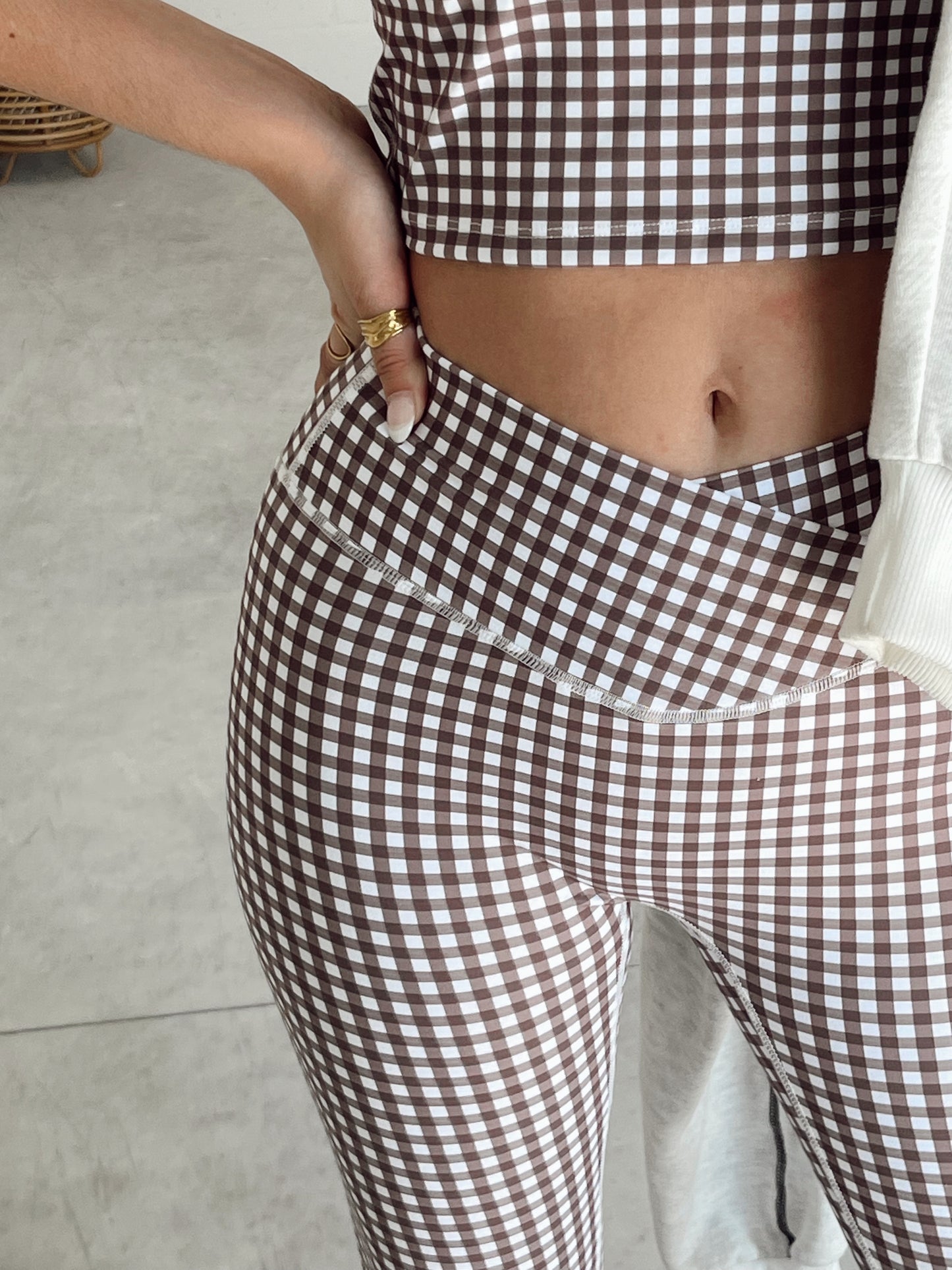Brown Sugar Gingham Athletic Set