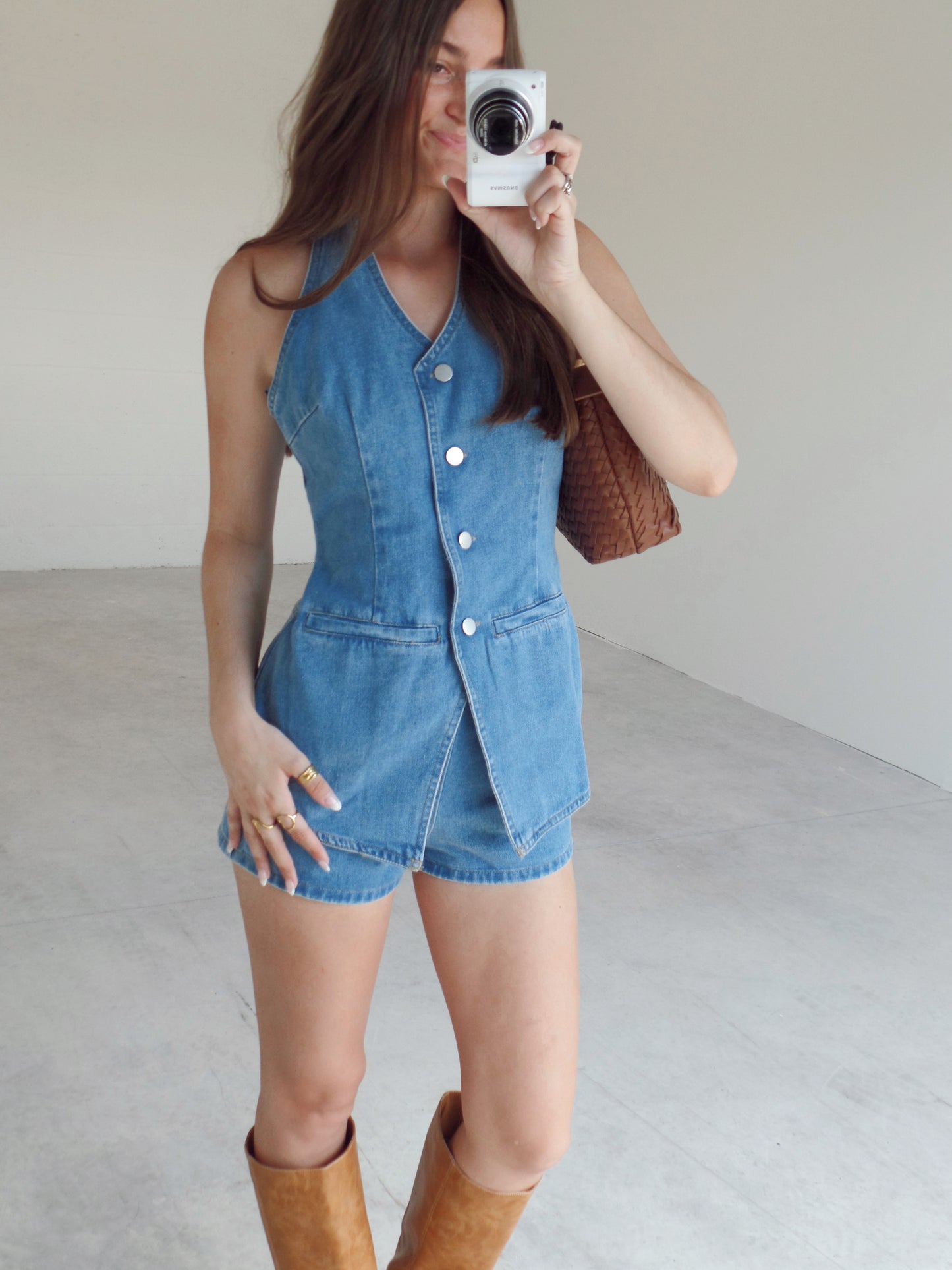 Cider Days Denim Romper