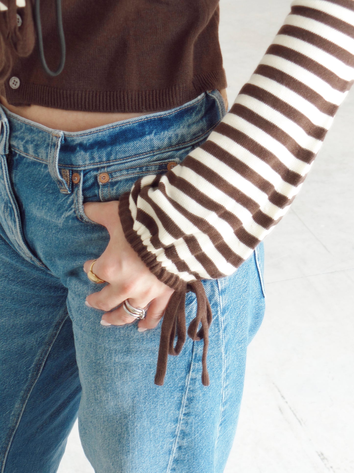 Hazelnut Stripe Knit Top