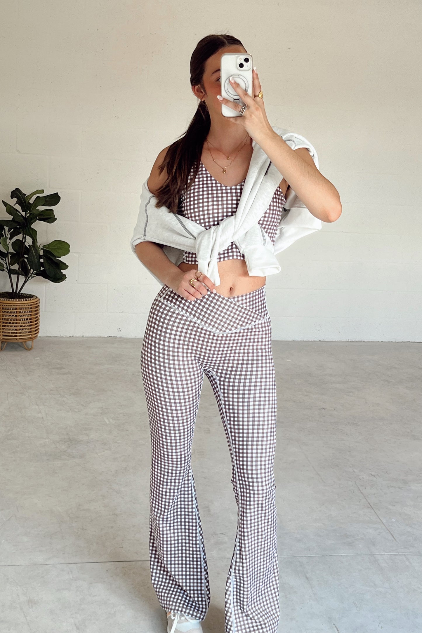 Brown Sugar Gingham Athletic Set