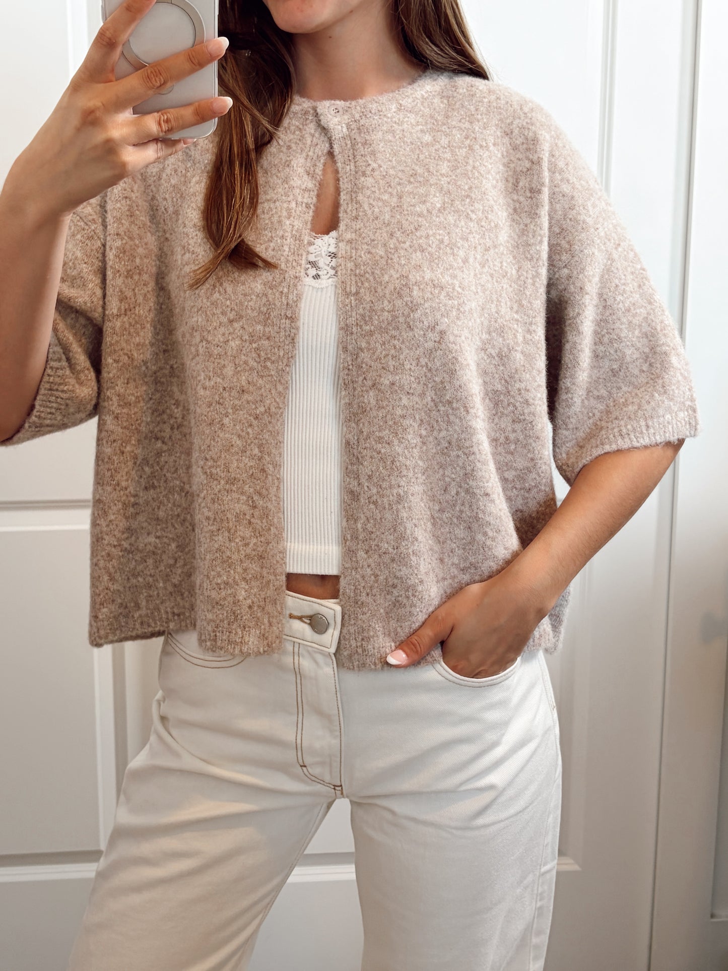 Chestnut One Button Cardigan