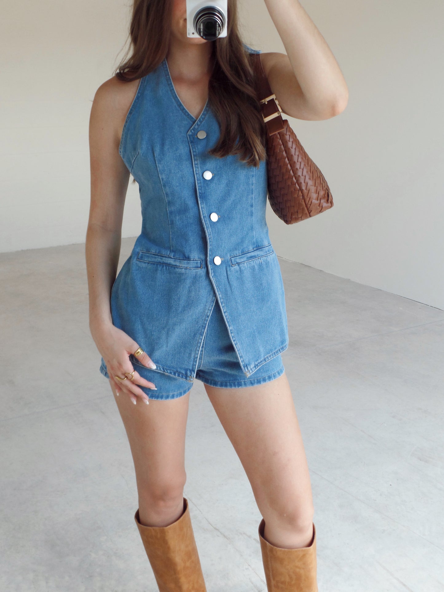 Cider Days Denim Romper
