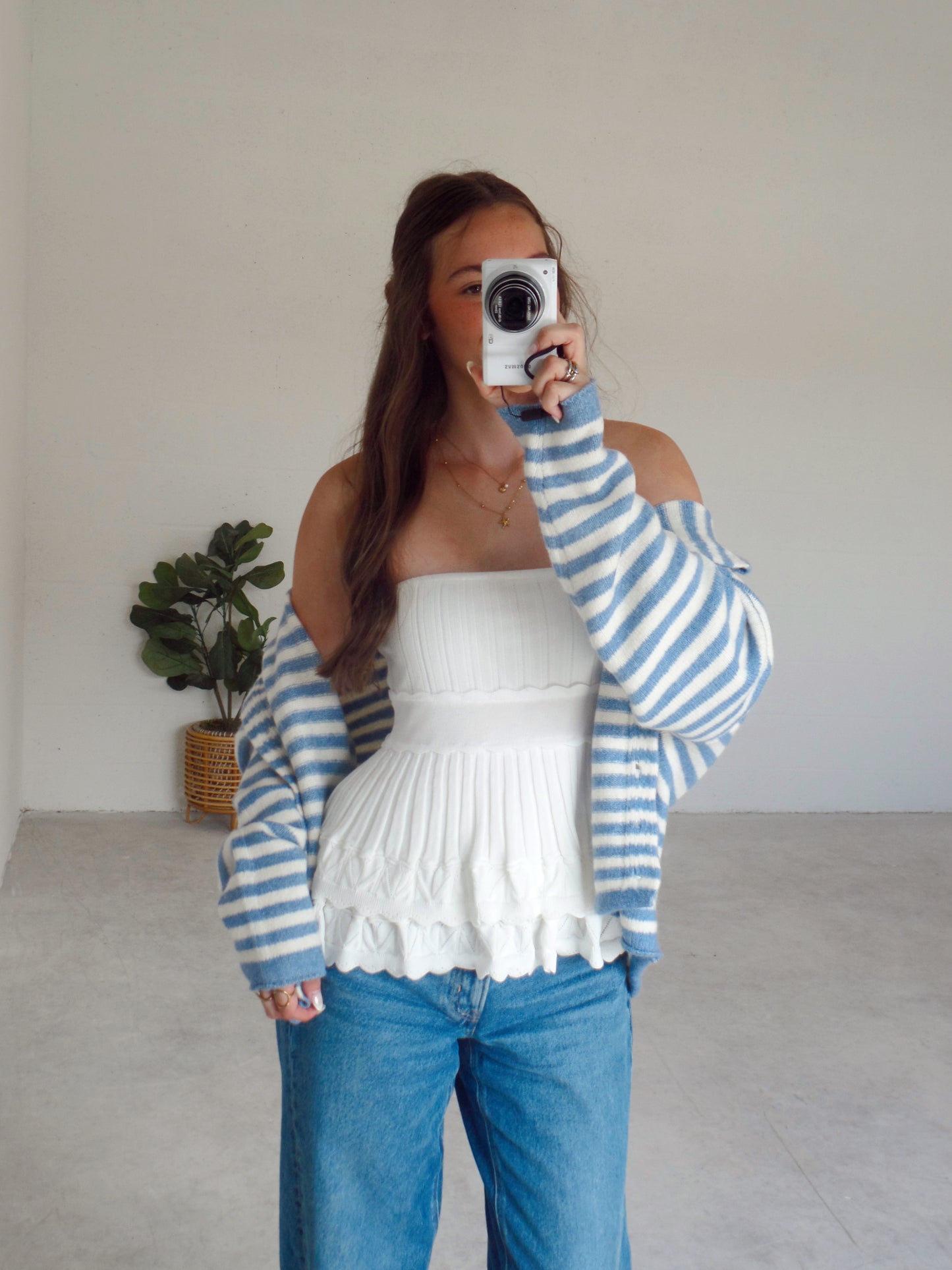 Falling For Blue Stripe Cardigan