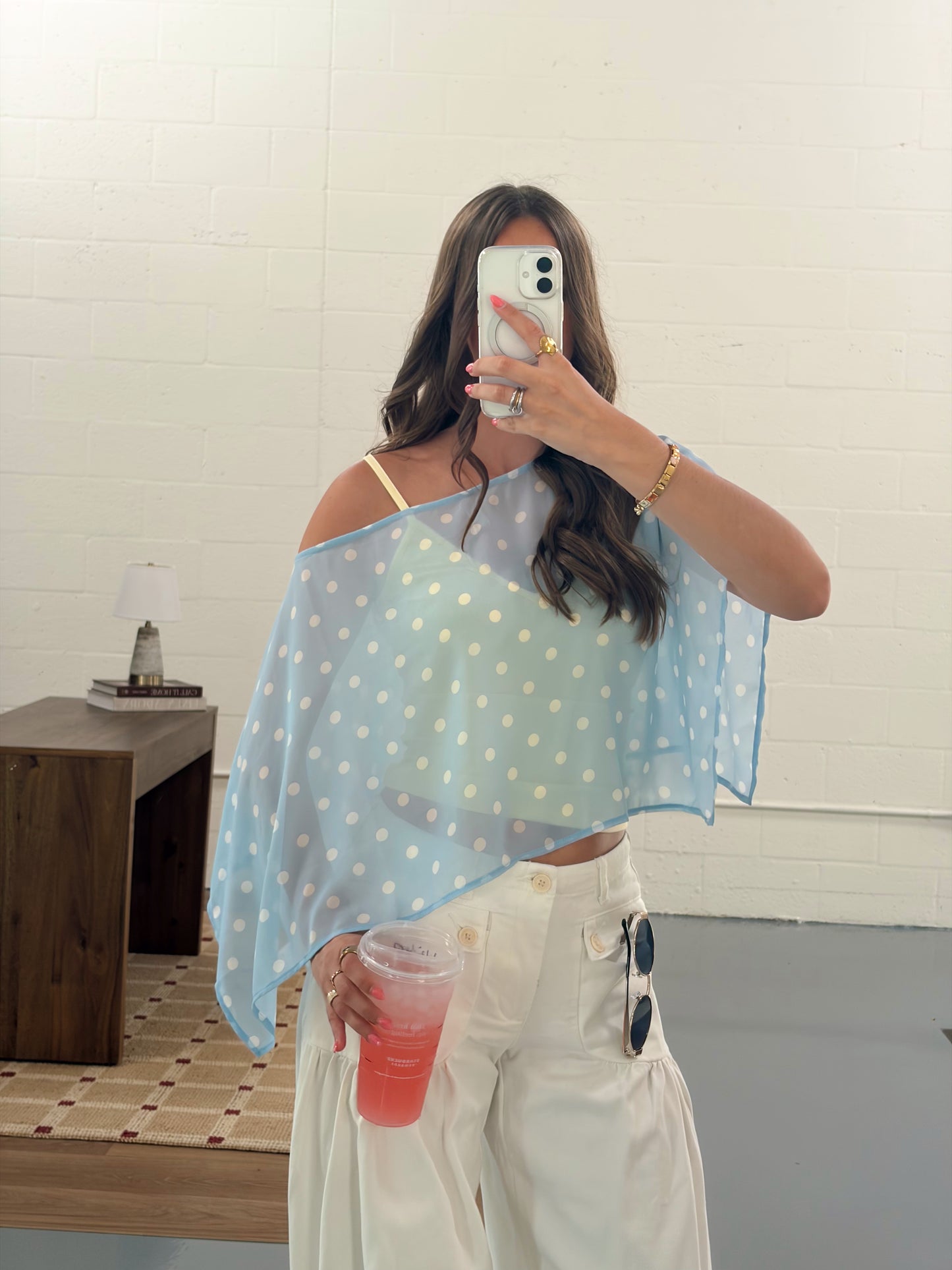 Polka dot poncho