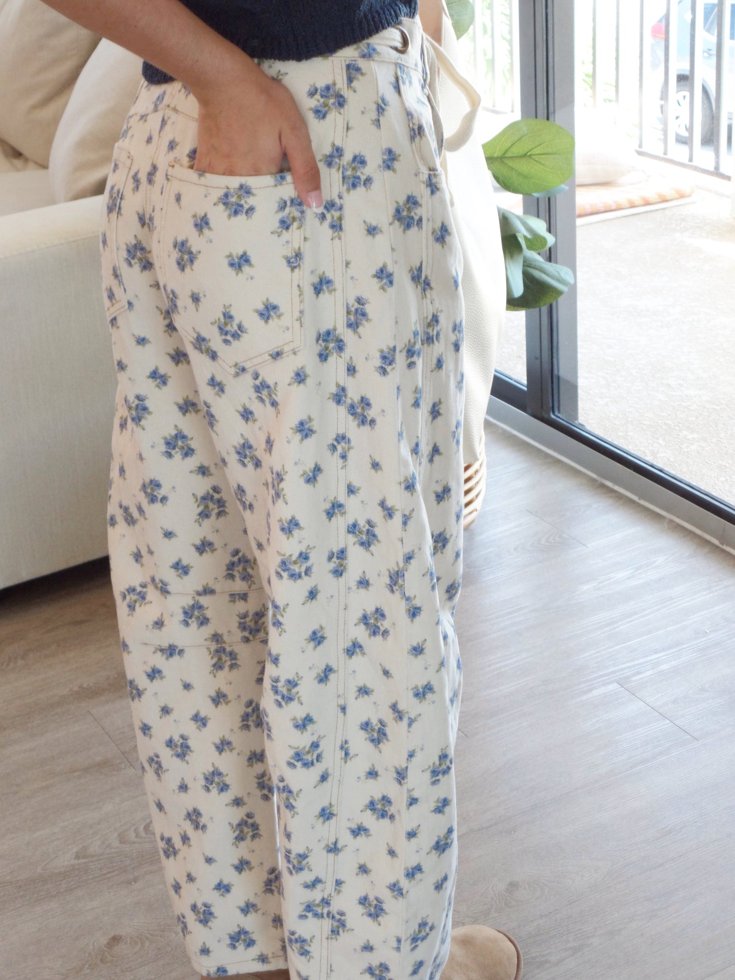 Barrel Me Floral Denim Pant
