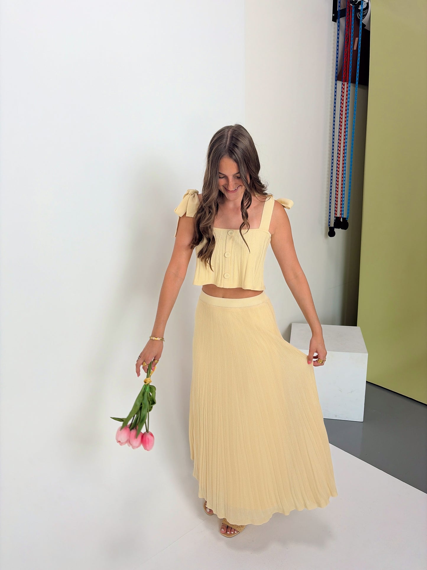Yellow Maxi Skirt Set