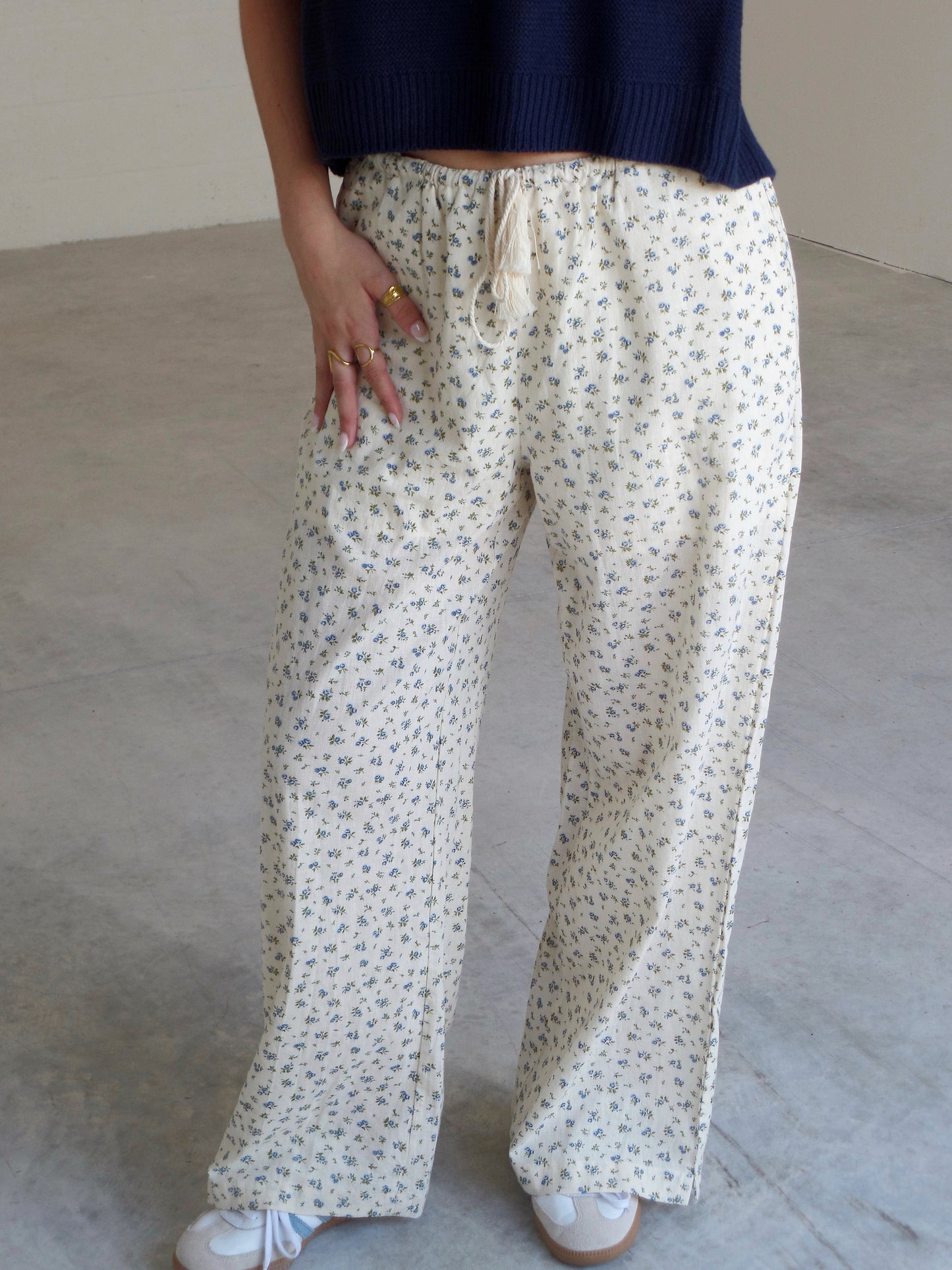 Autumn Bloom Linen Pant