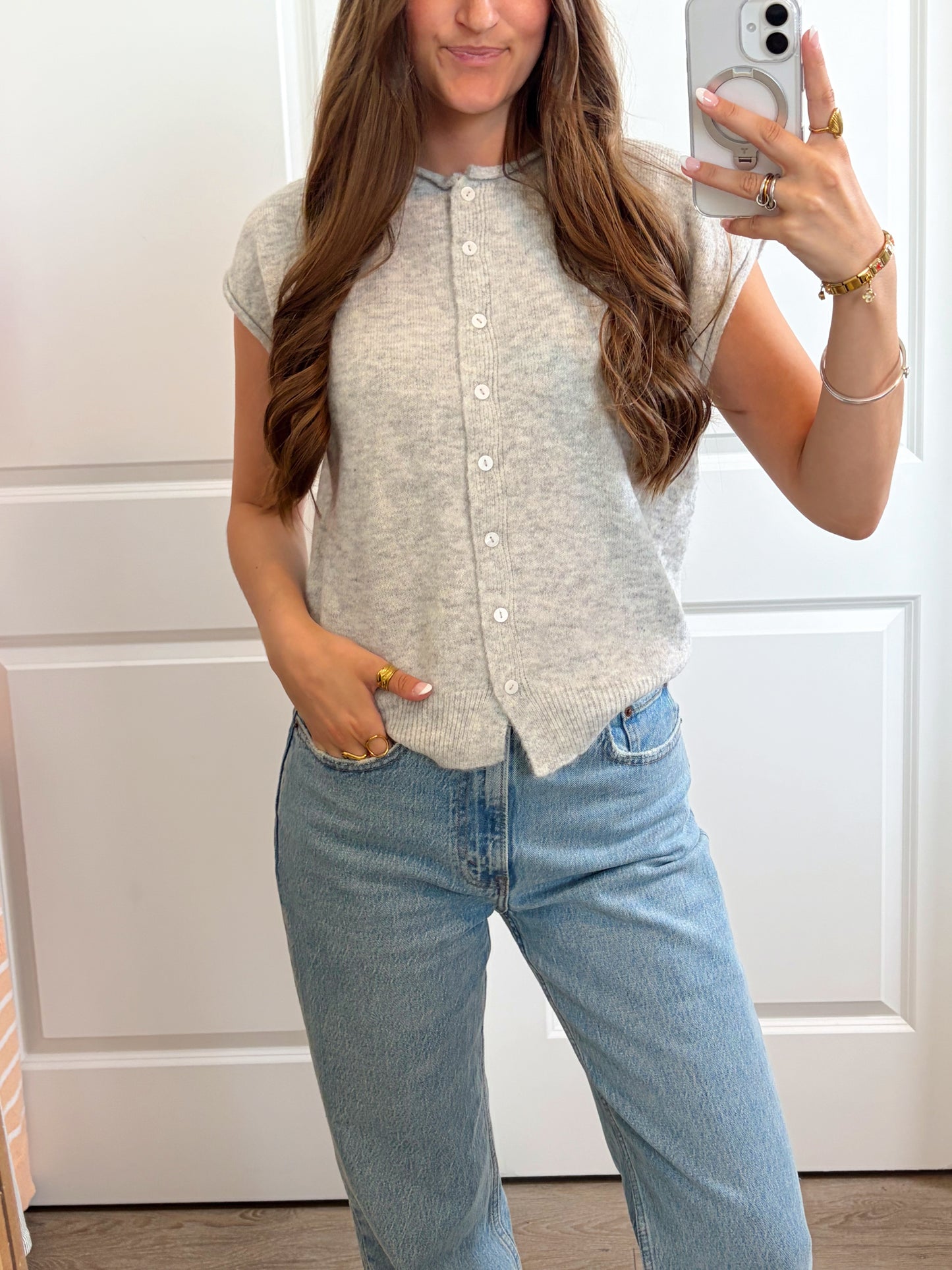 Heather Gray Cardigan Tee