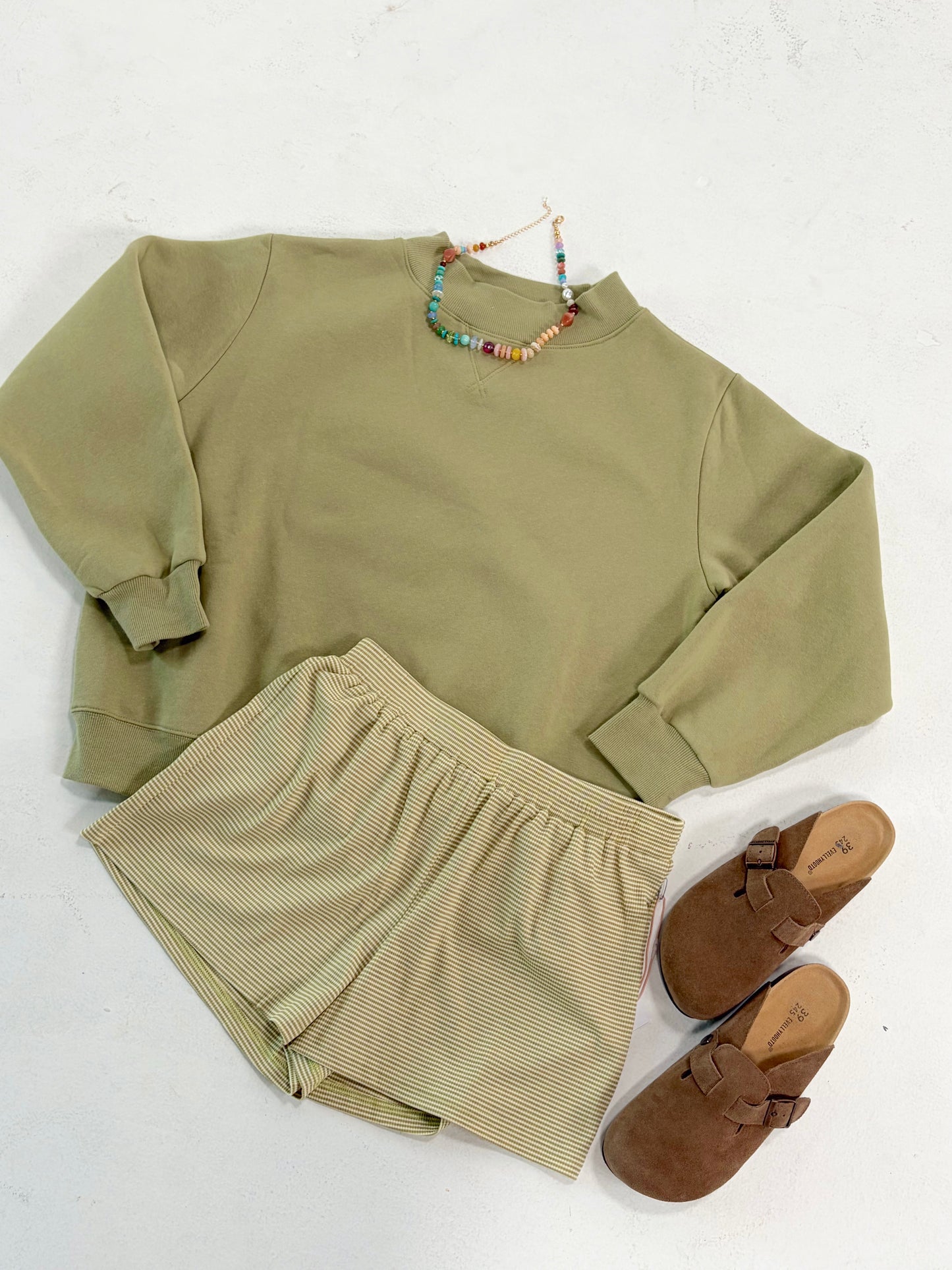 Matcha Cream Stripe Short