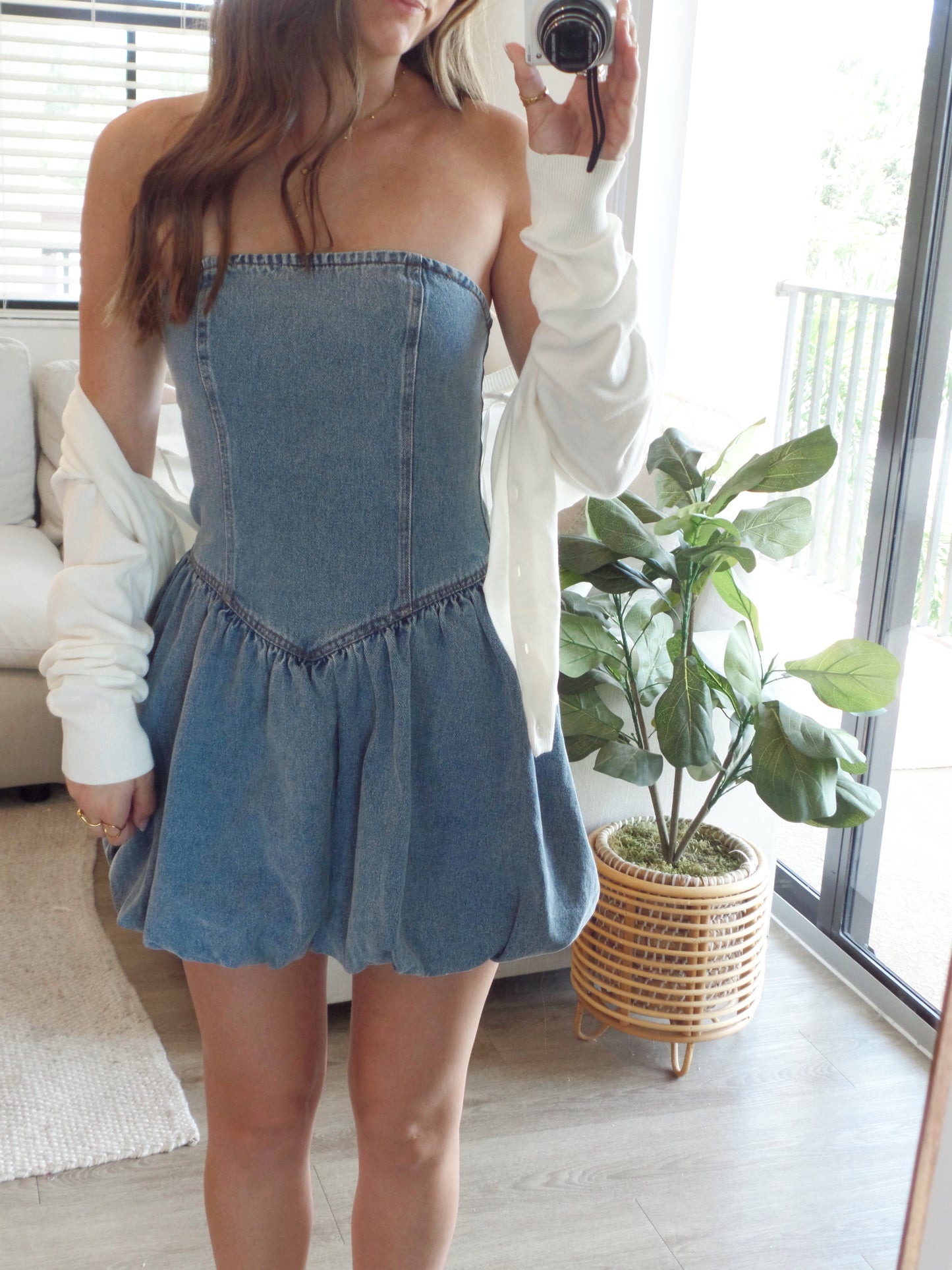 August Blues Denim Bubble Dress