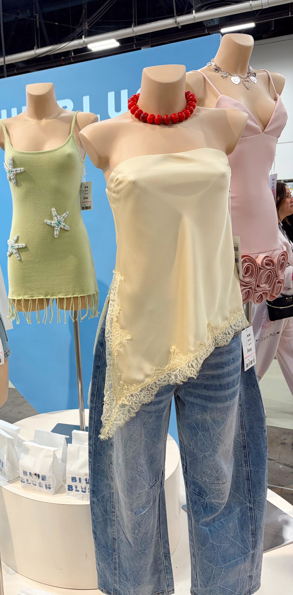 Yellow Satin Lace Asymmetrical Top