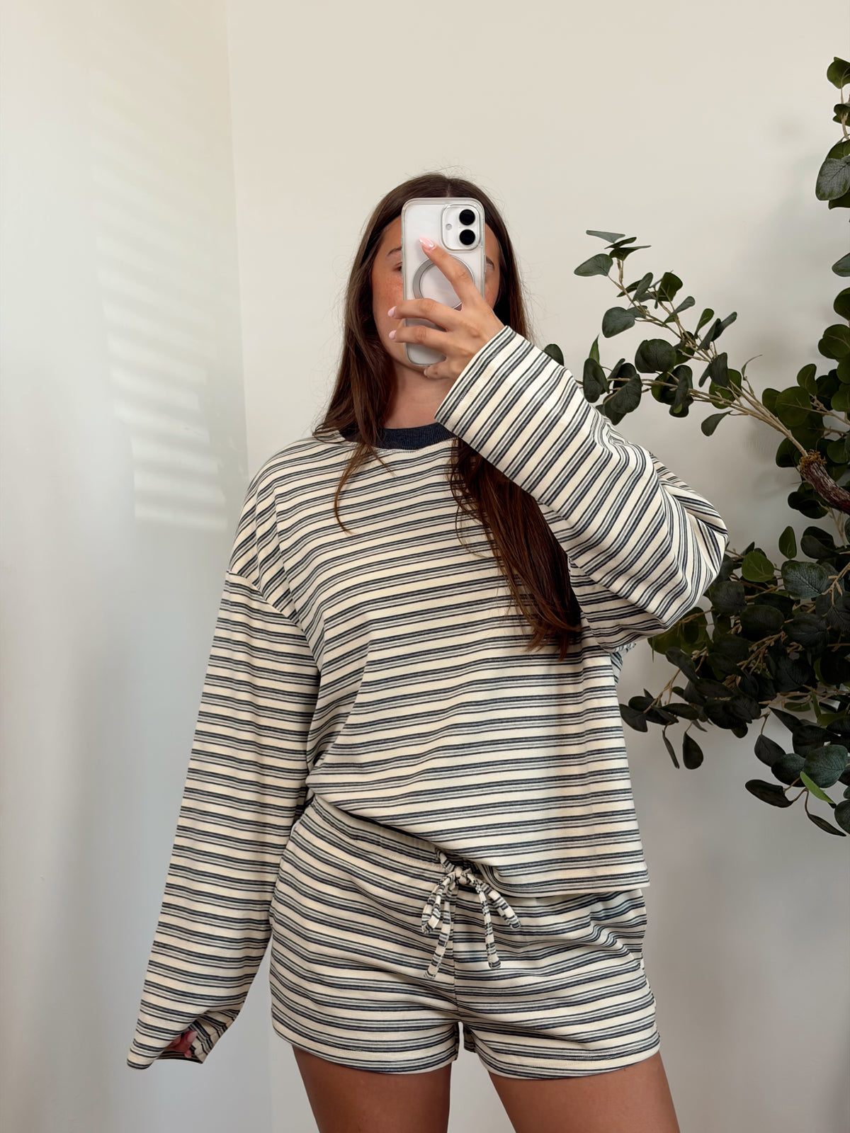 Warm Grey Stripe Set