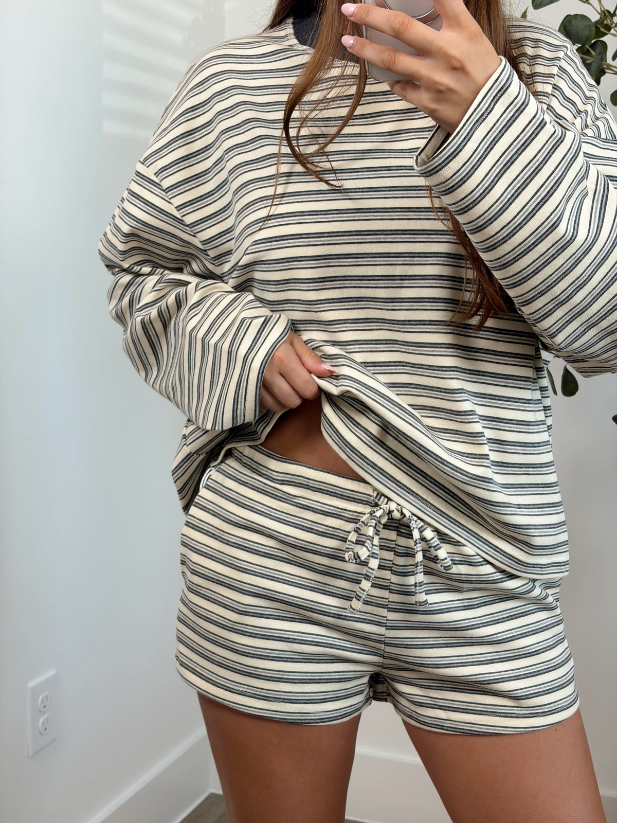 Warm Grey Stripe Set