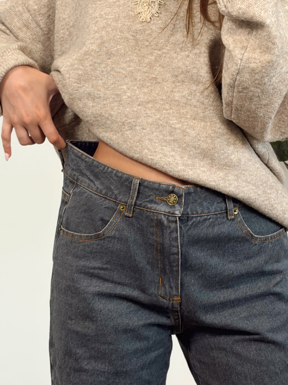 Ash Cuffed Denim Pant