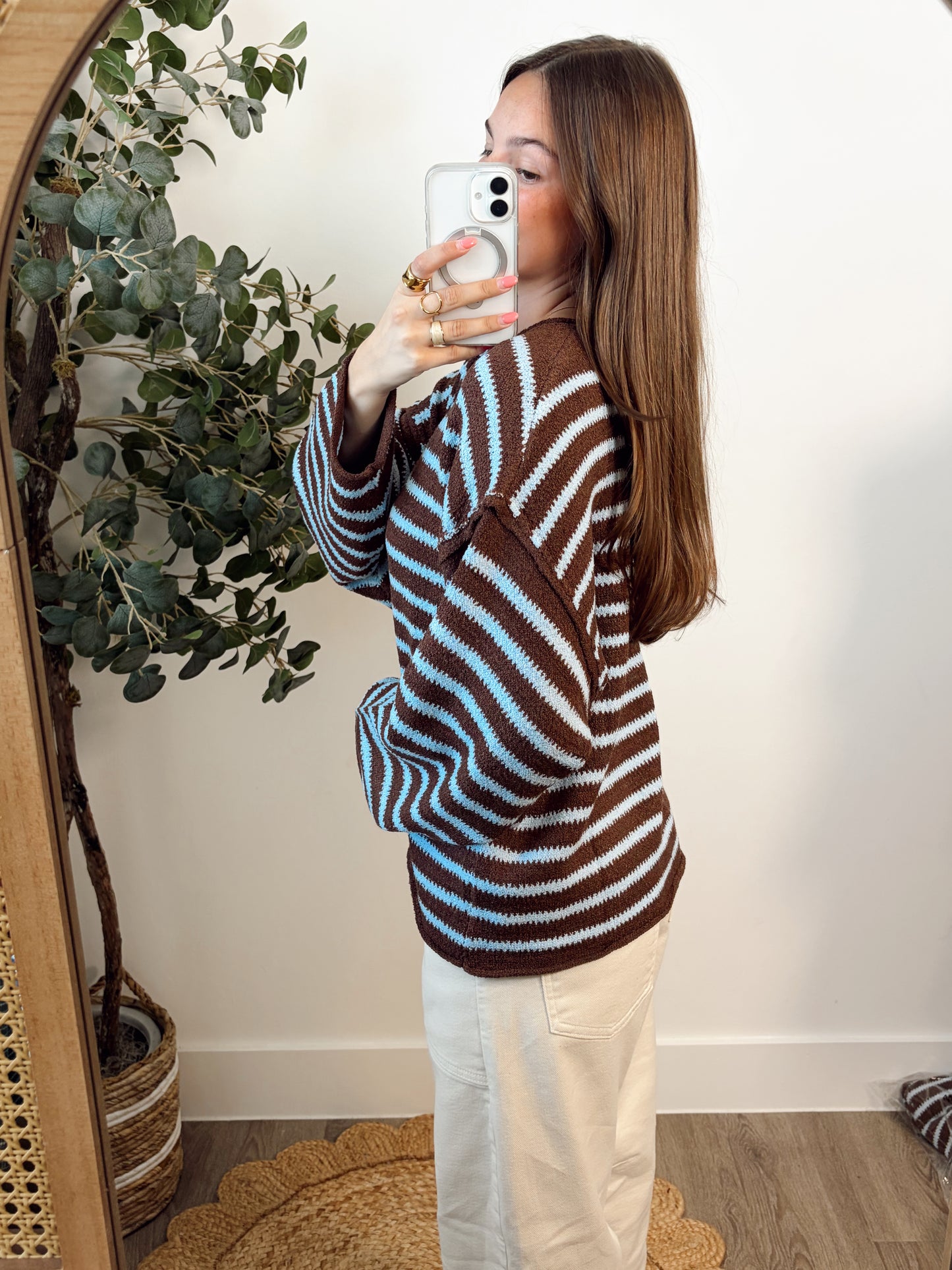 Brown/Blue Stripe Sweater