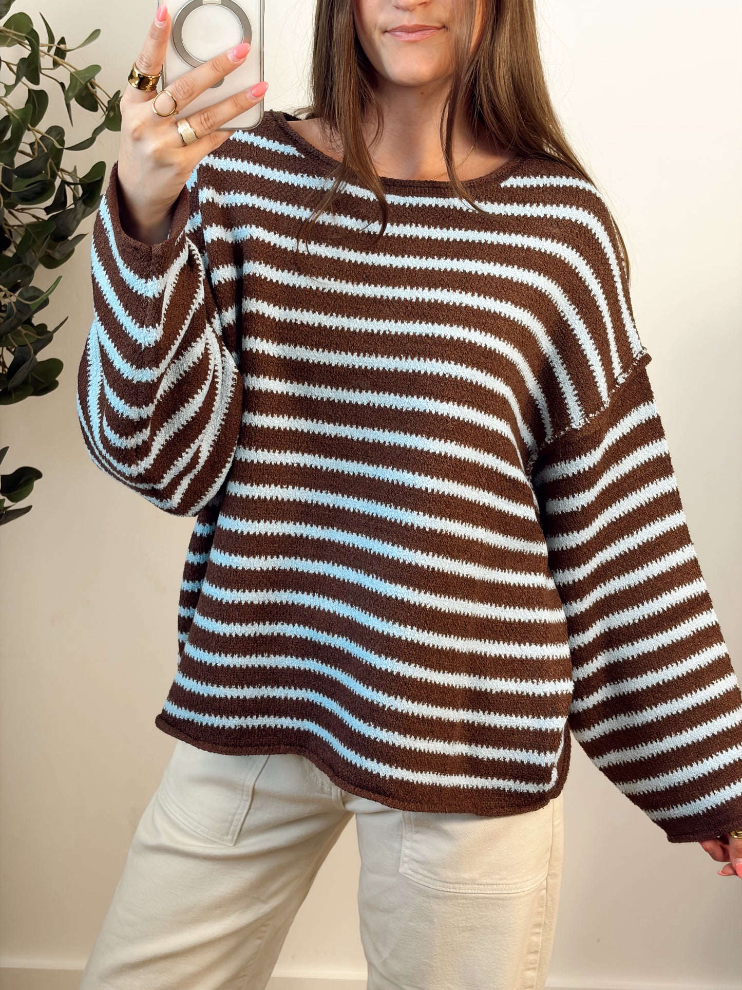 Brown/Blue Stripe Sweater