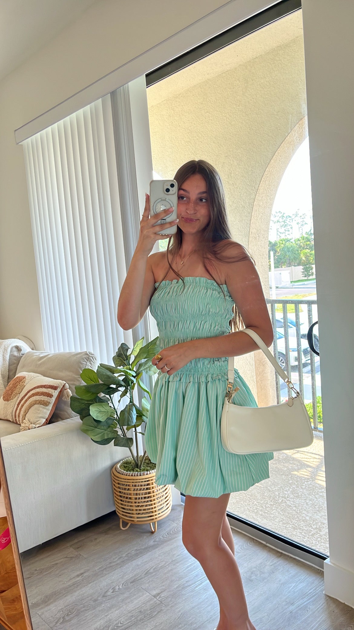 Seafoam Smocked Dress