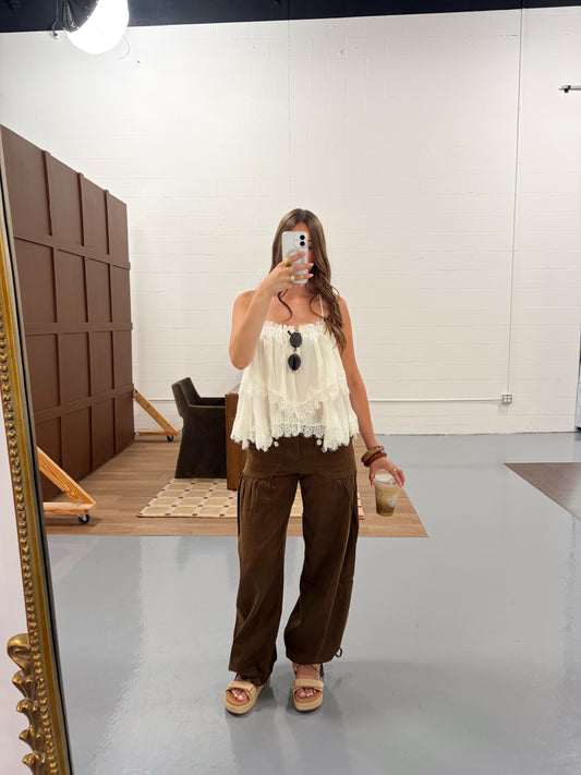 *BROWN* Sea Salt Cotton Pant