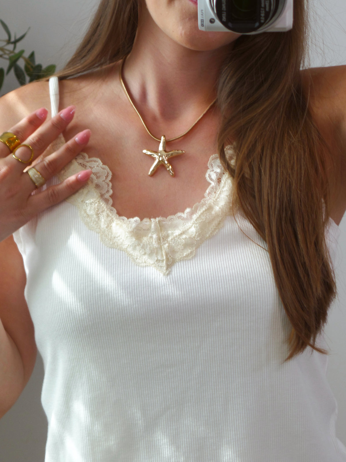 Sunshine Lace Ribbed Top