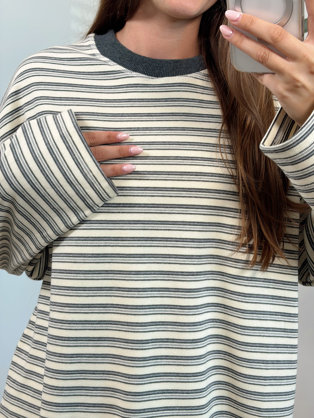 Warm Grey Stripe Set