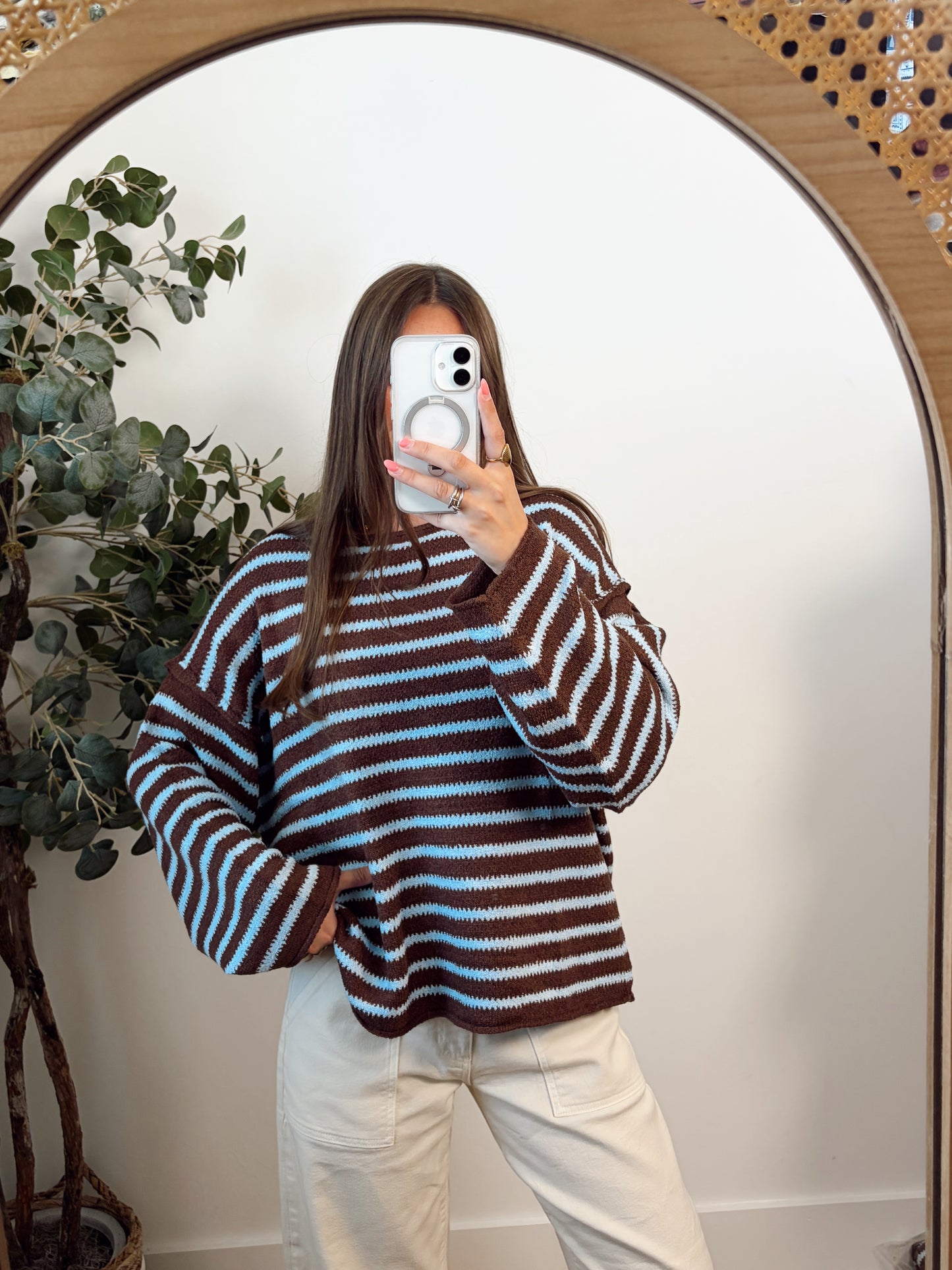 Brown/Blue Stripe Sweater